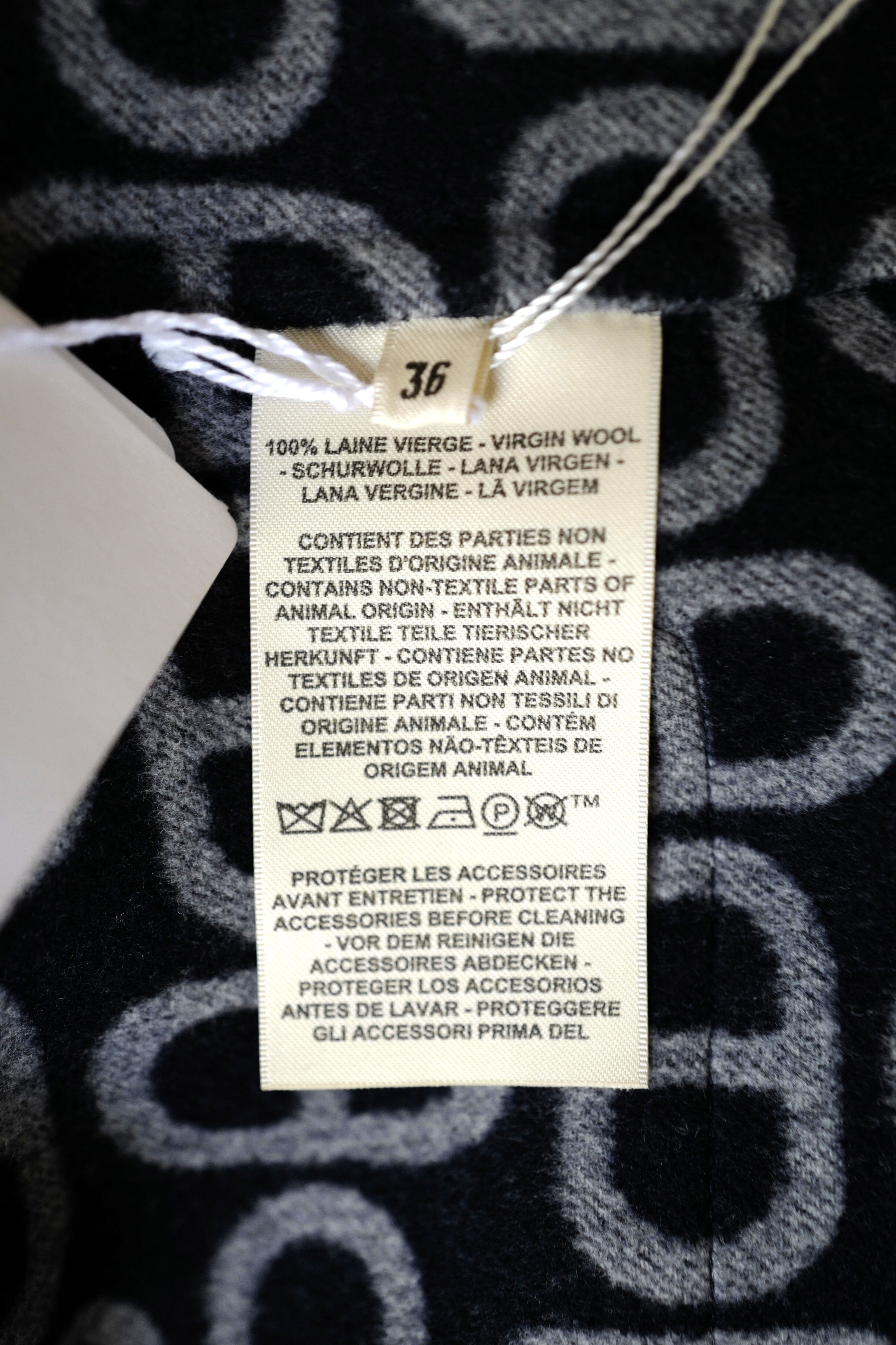 NEW Hermes Chaine d'Ancre Double Cashmere Long Coat in Bleu Marine size 36