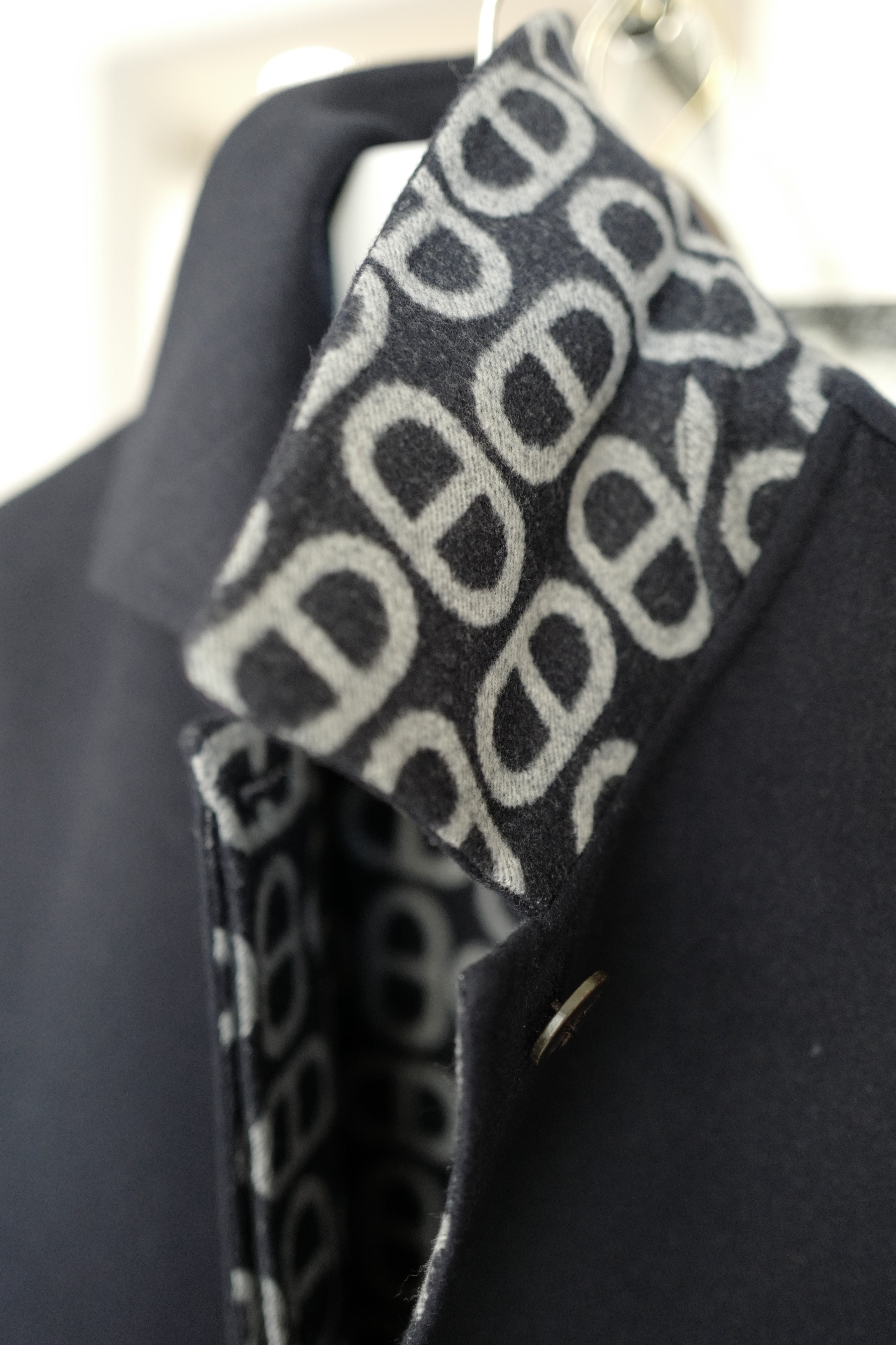NEW Hermes Chaine d'Ancre Double Cashmere Long Coat in Bleu Marine size 36