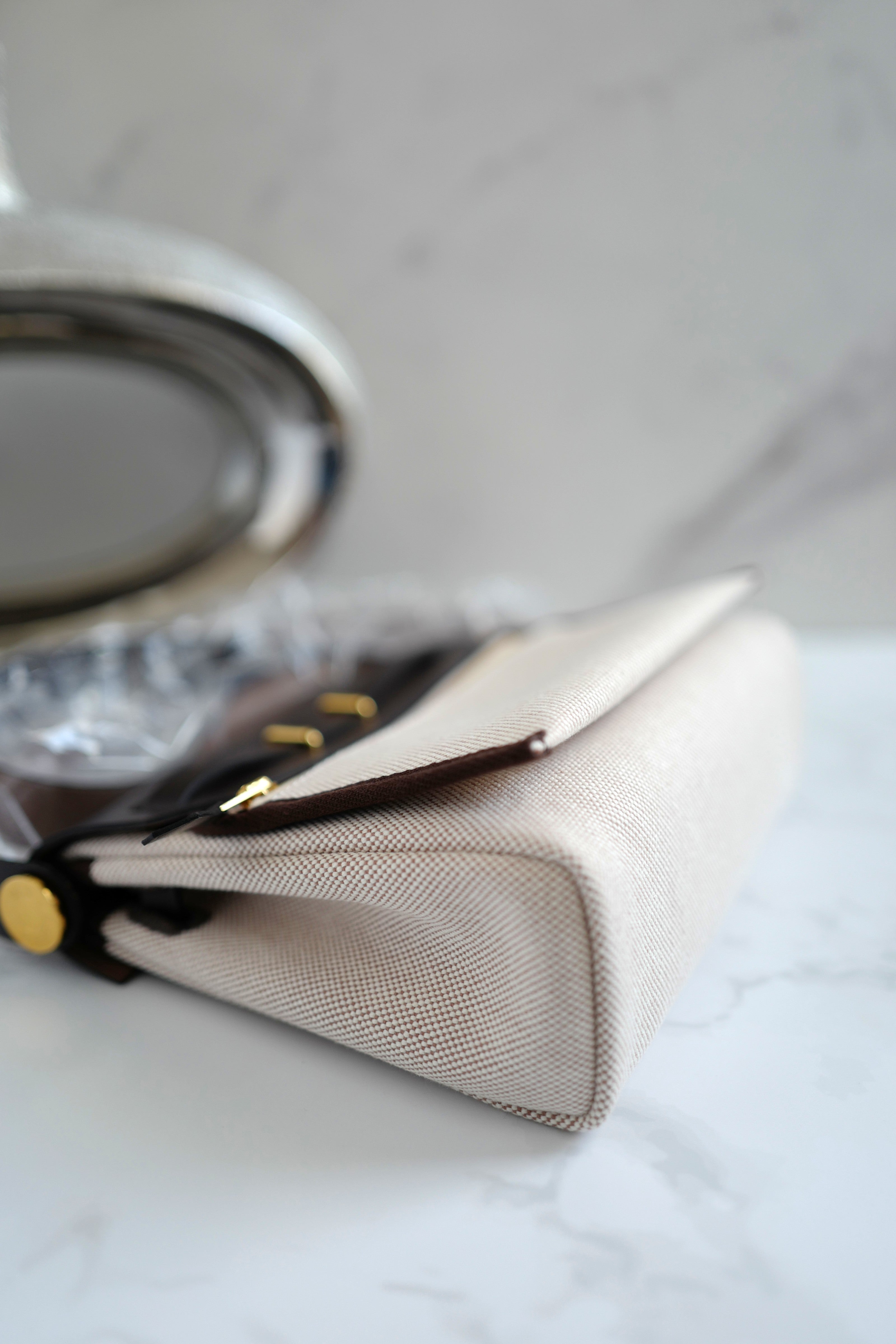 BNIB Hermes Mini Herbag Ecru/Beige Ebene with GHW 2025 Complete Receipt