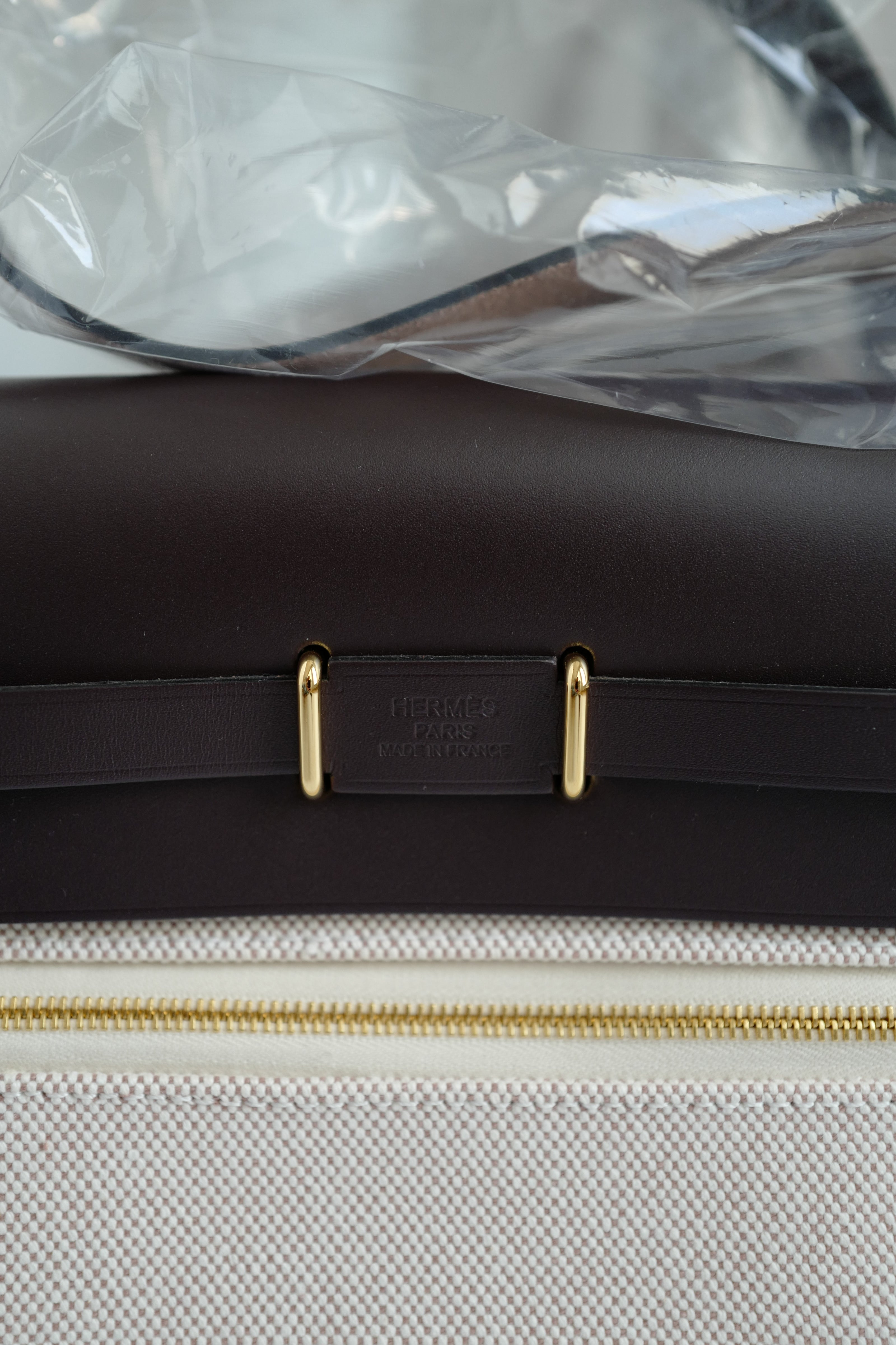 BNIB Hermes Mini Herbag Ecru/Beige Ebene with GHW 2025 Complete Receipt