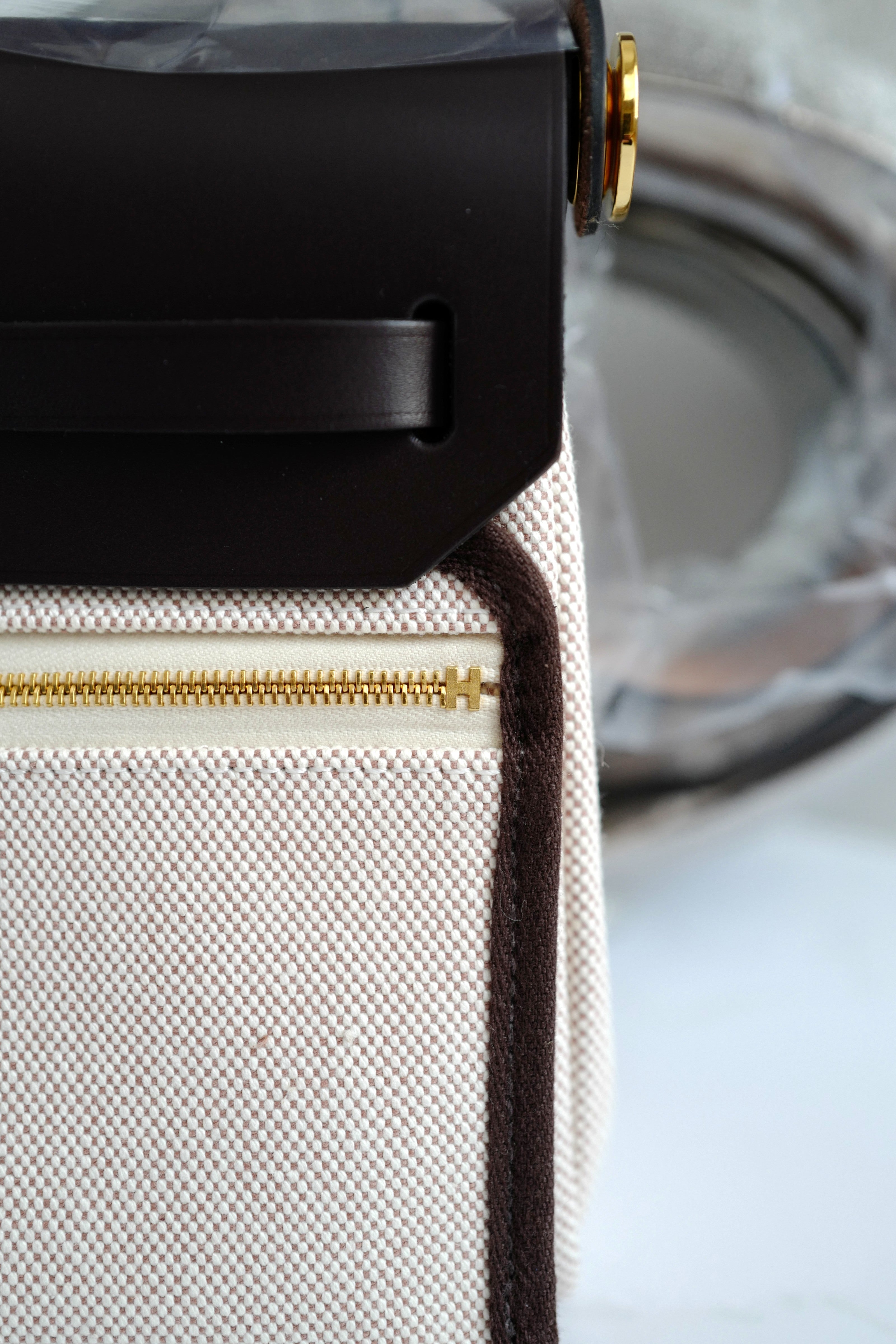 BNIB Hermes Mini Herbag Ecru/Beige Ebene with GHW 2025 Complete Receipt
