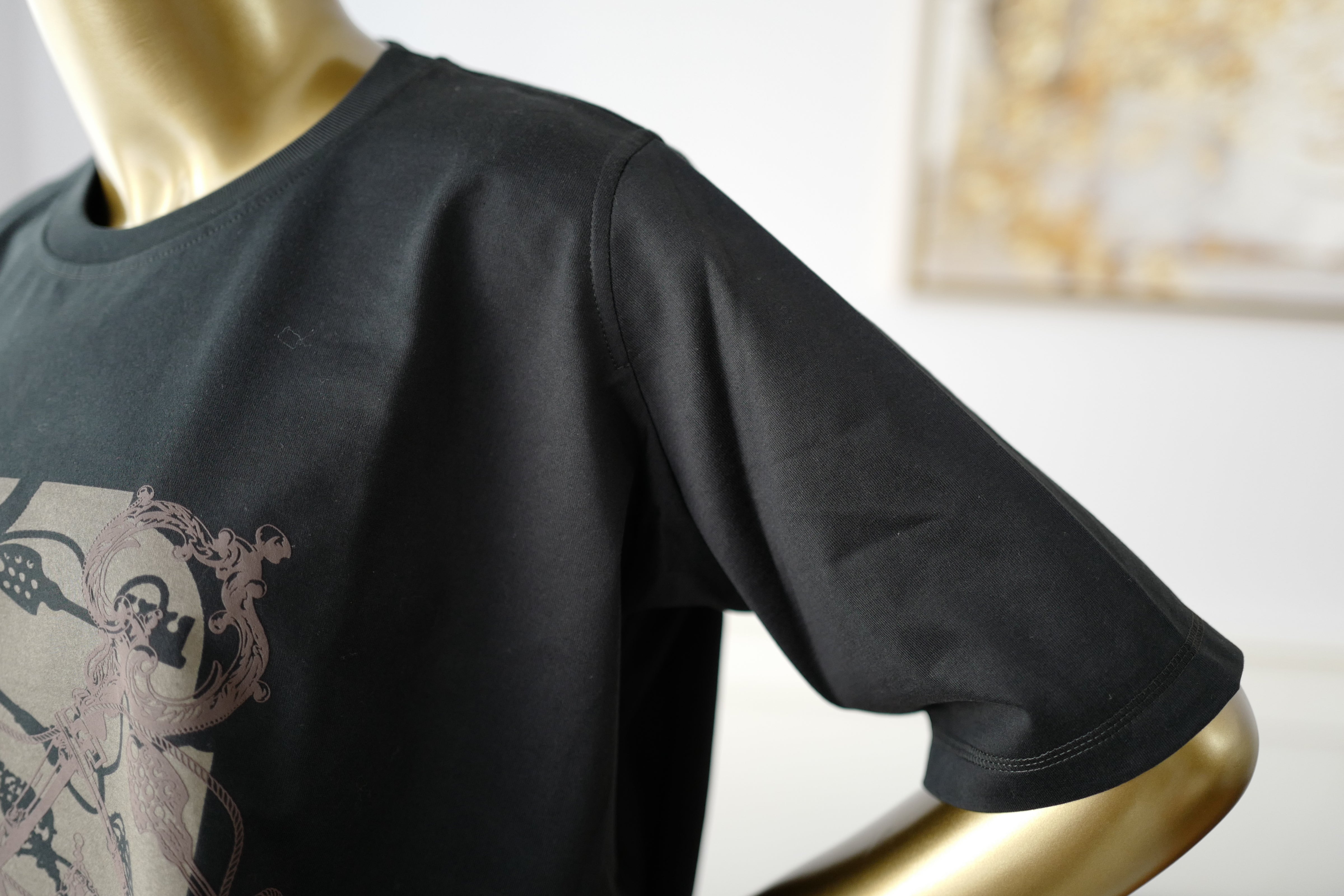 NEW Hermès "Les Clefs" Cropped T-shirt Noir Size 36 SS25