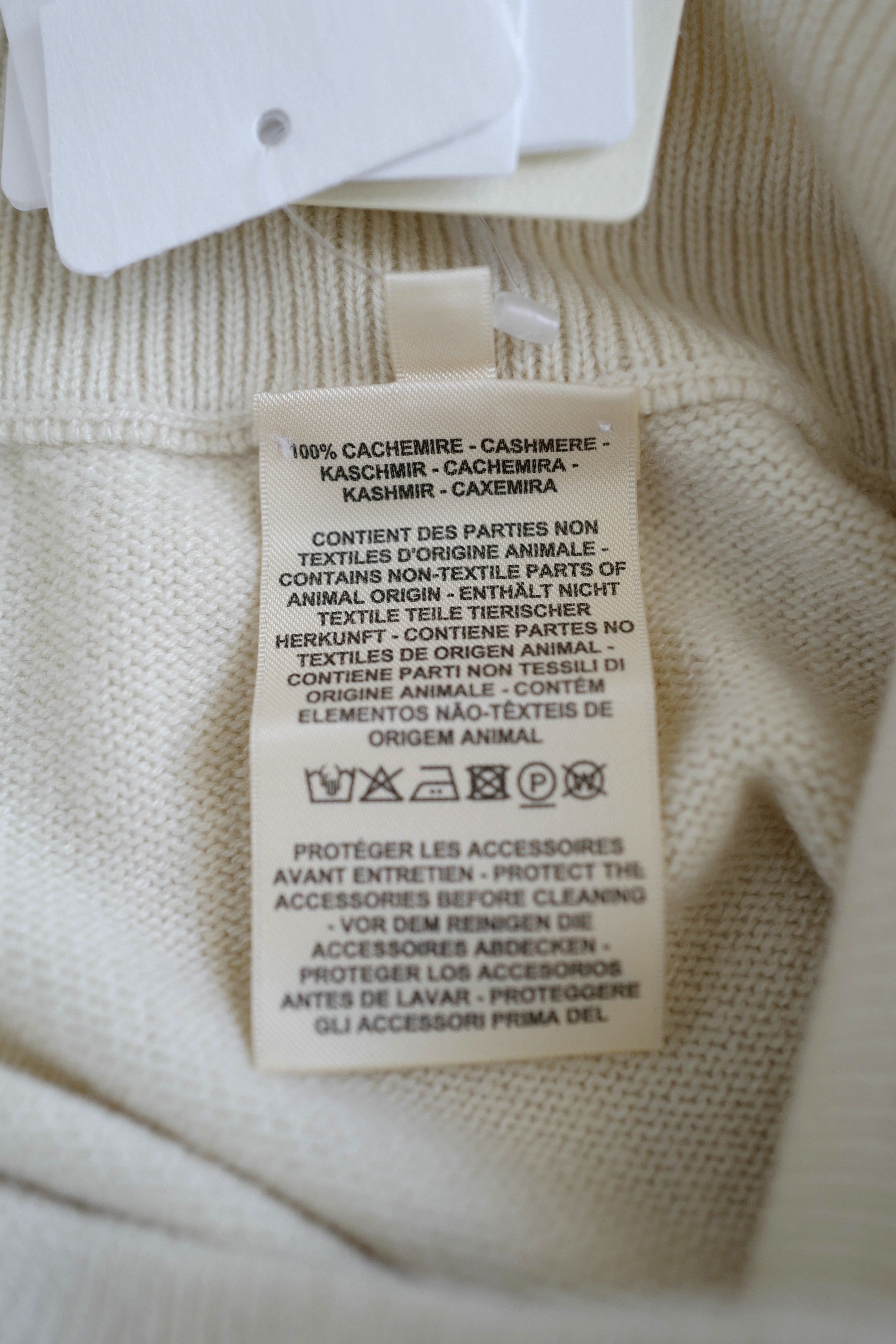Brand NEW Hermès Cashmere Pants – Blanc Naturel (Size 36) Wide Leg Retail $3300