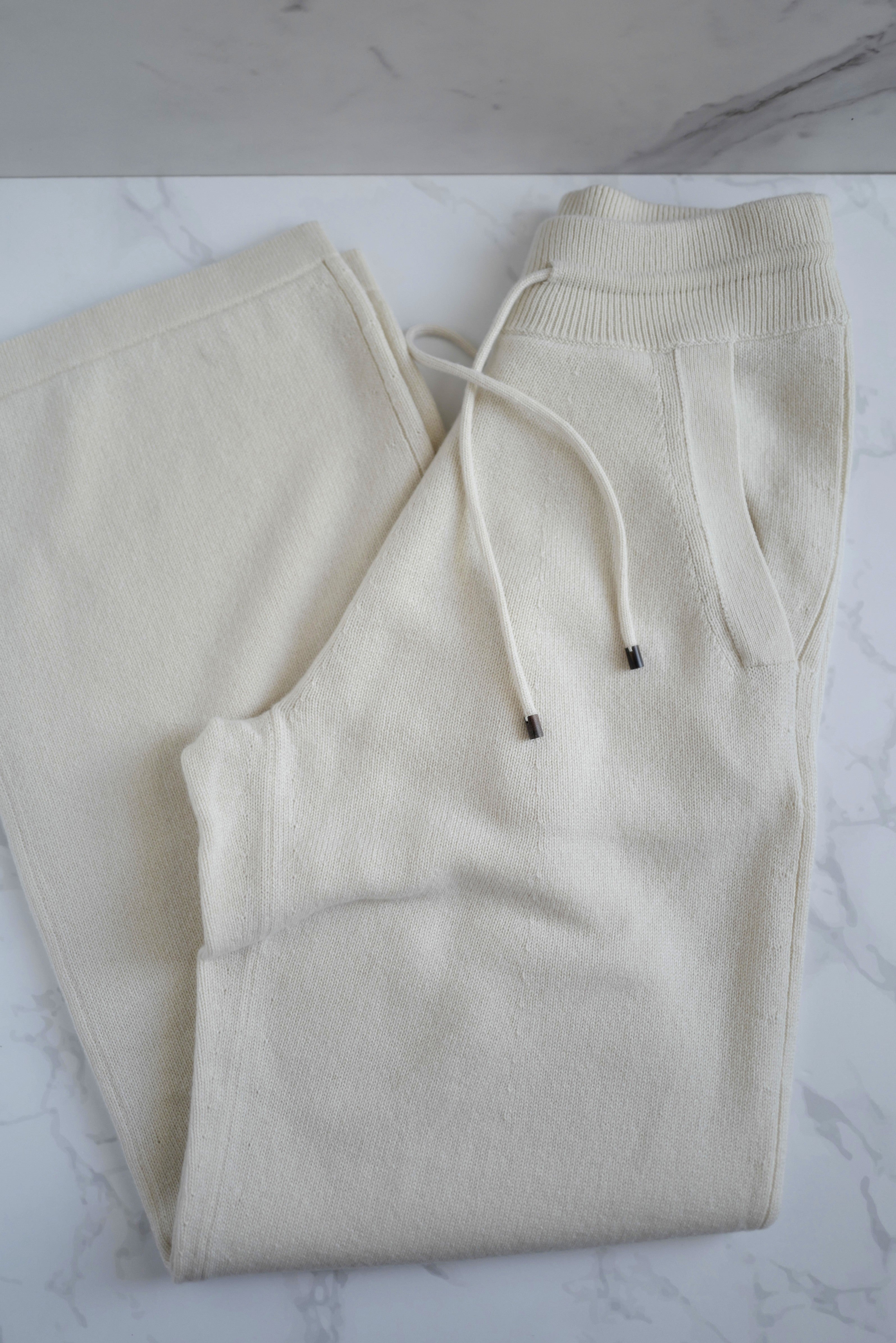 Brand NEW Hermès Cashmere Pants – Blanc Naturel (Size 36) Wide Leg Retail $3300