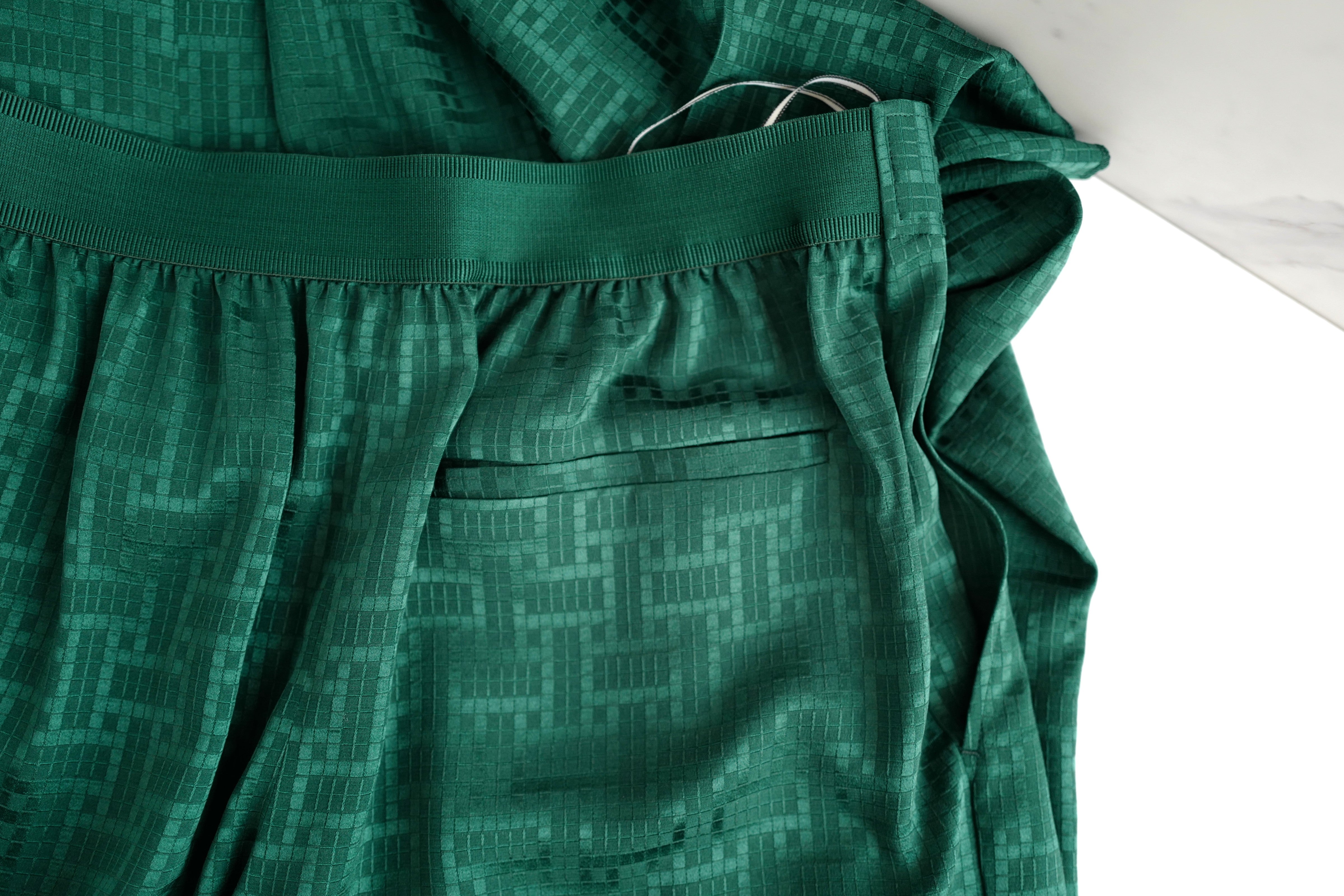NEW Hermès "Mosaique" Patterns Wide Leg Dress Pants Vert Bouteille Size 36