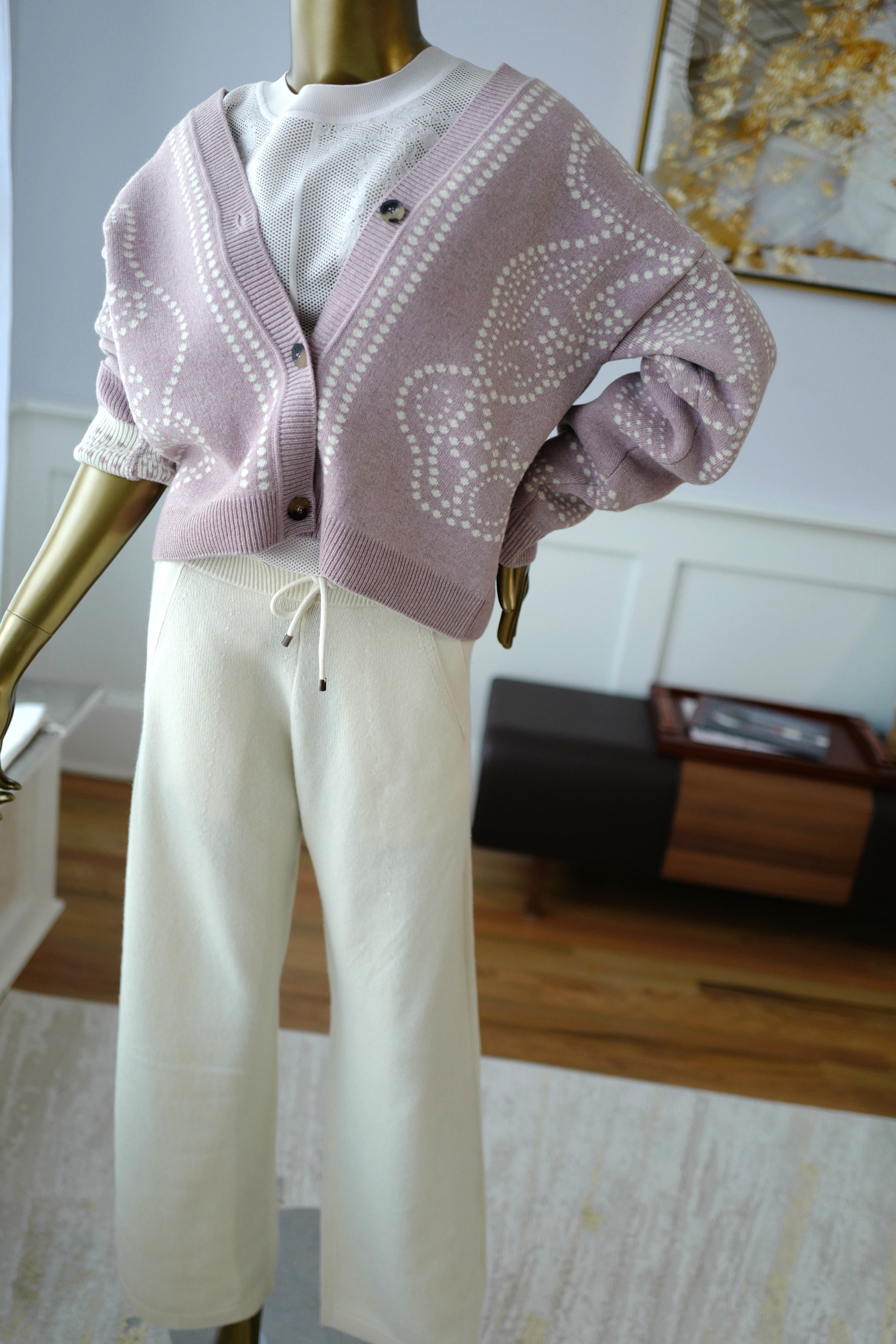 Brand NEW Hermès Cashmere Pants – Blanc Naturel (Size 36) Wide Leg Retail $3300