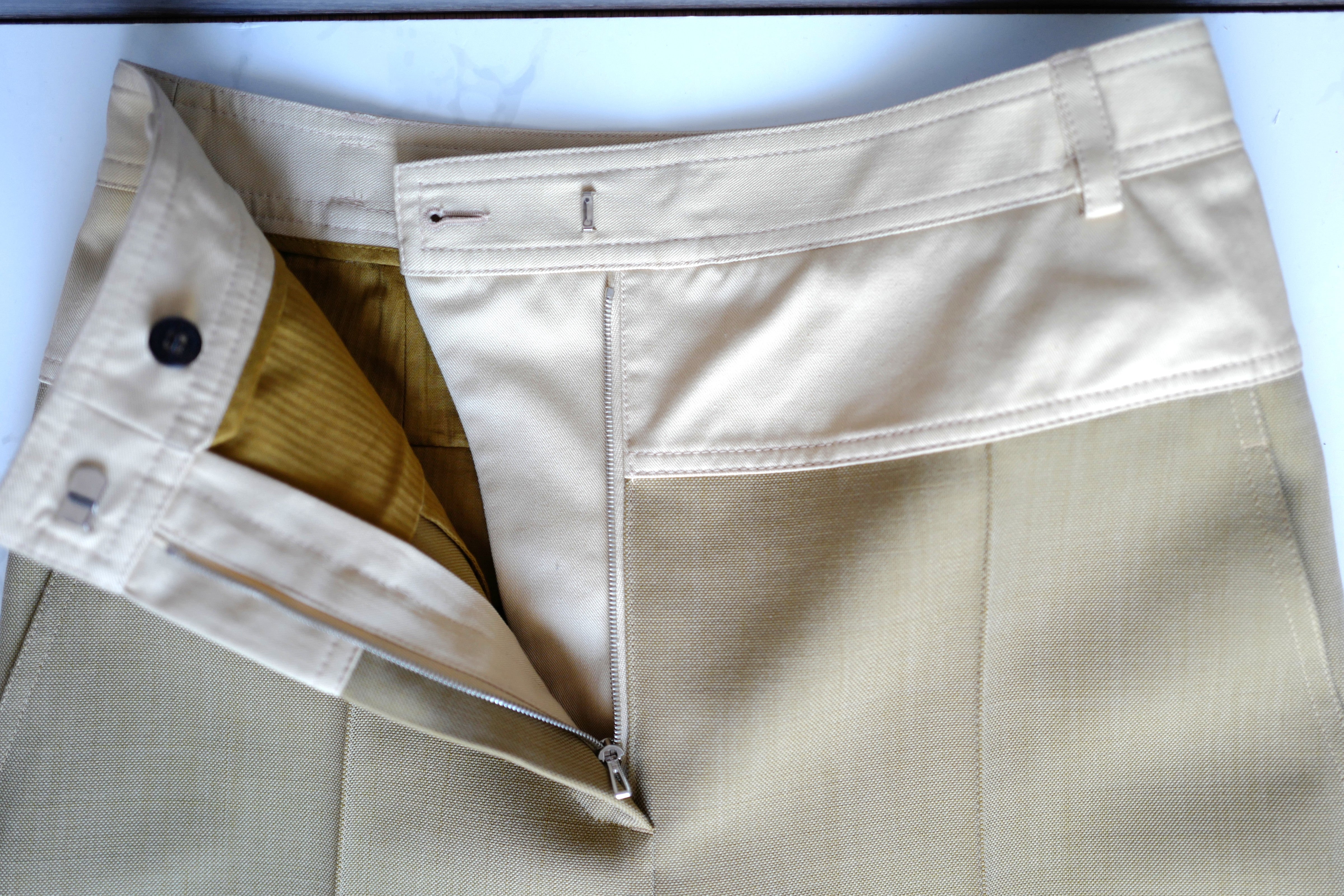 NEW Hermès Loose Fit Pants Wide Leg SS25 in Beige/Vert Muscade Size 38 Over $3K