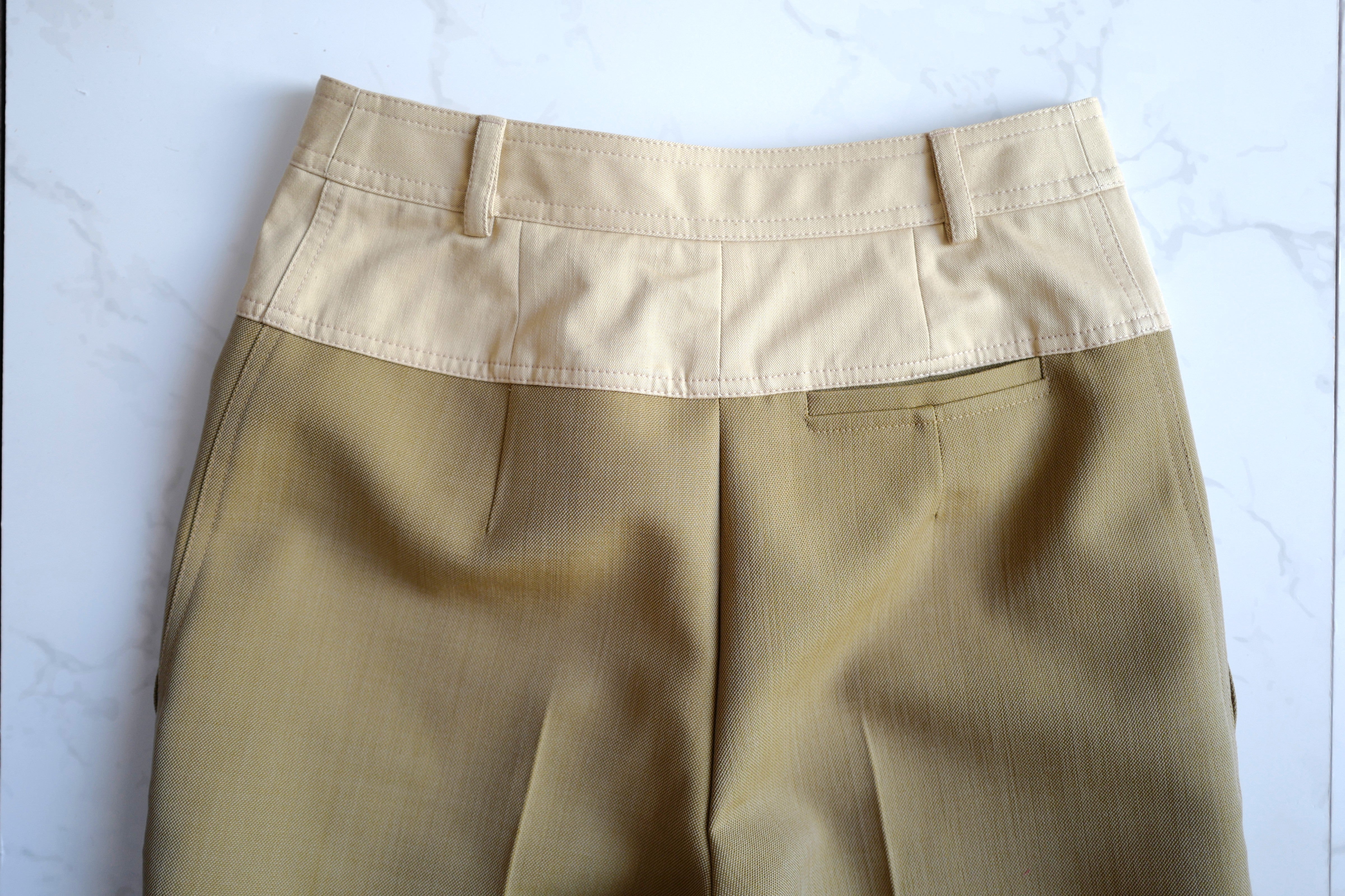 NEW Hermès Loose Fit Pants Wide Leg SS25 in Beige/Vert Muscade Size 38 Over $3K