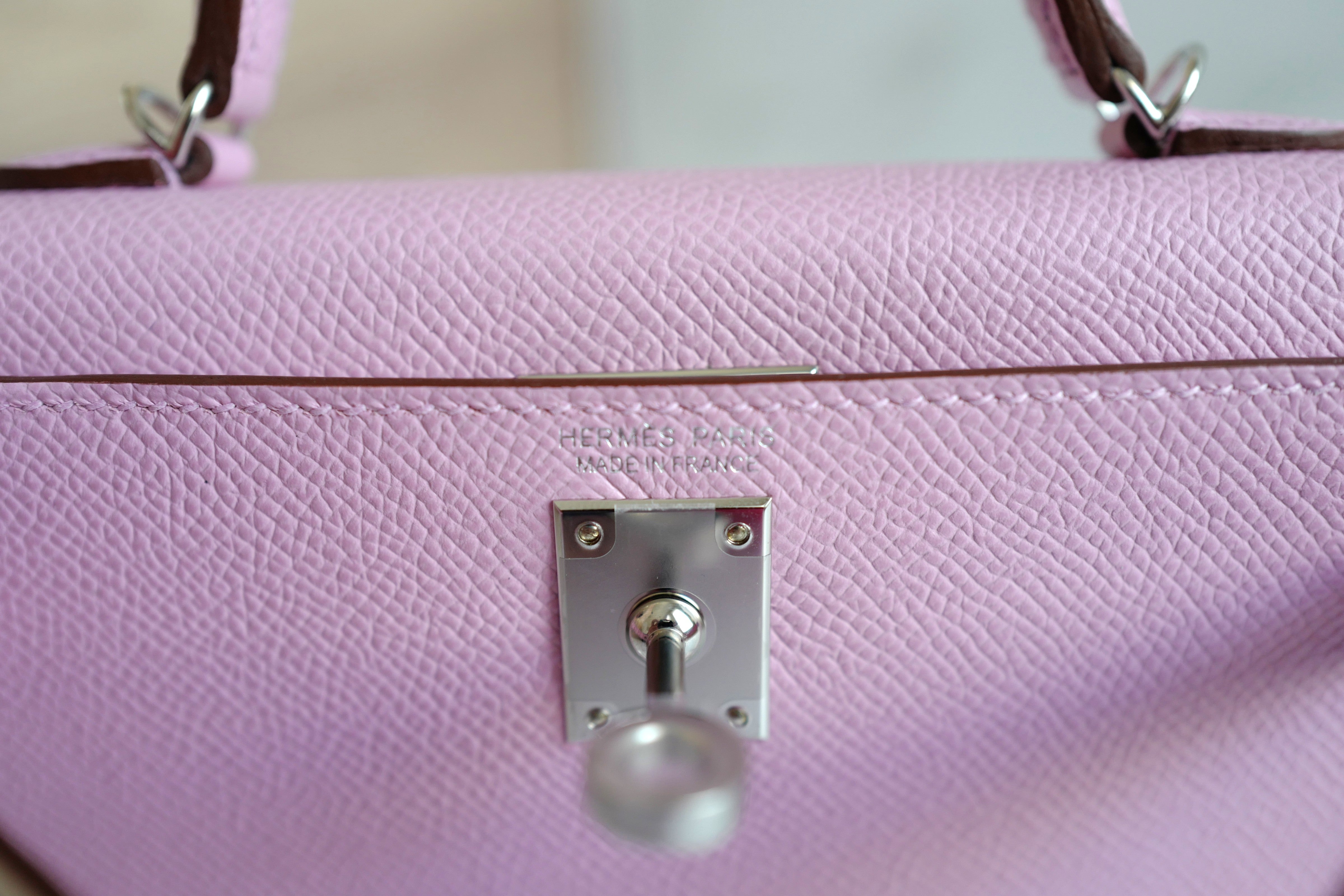Hermes Mini Kelly Mauve Sylvester PHW U Complete With Original Receipt 2022