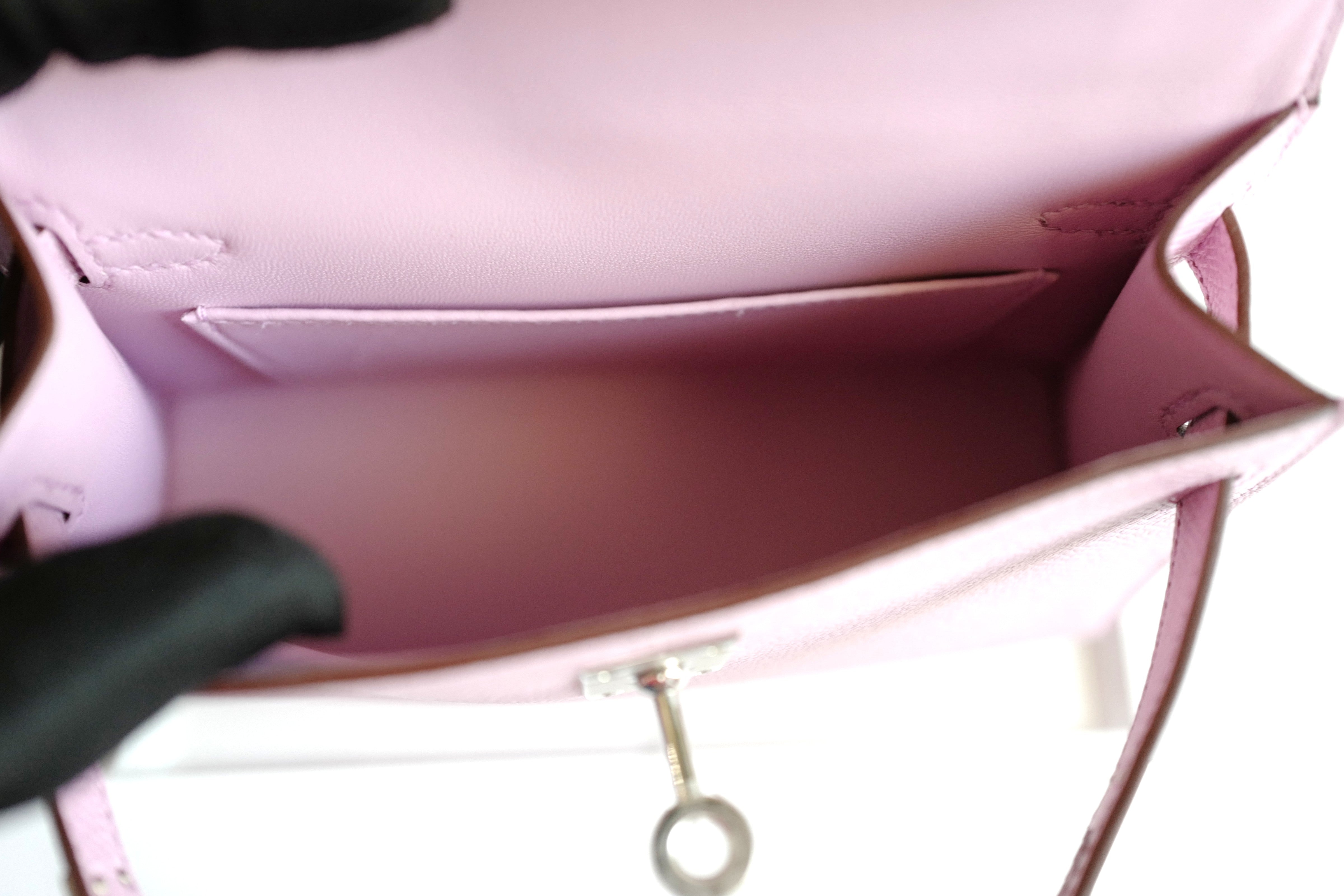 Hermes Mini Kelly Mauve Sylvester PHW U Complete With Original Receipt 2022