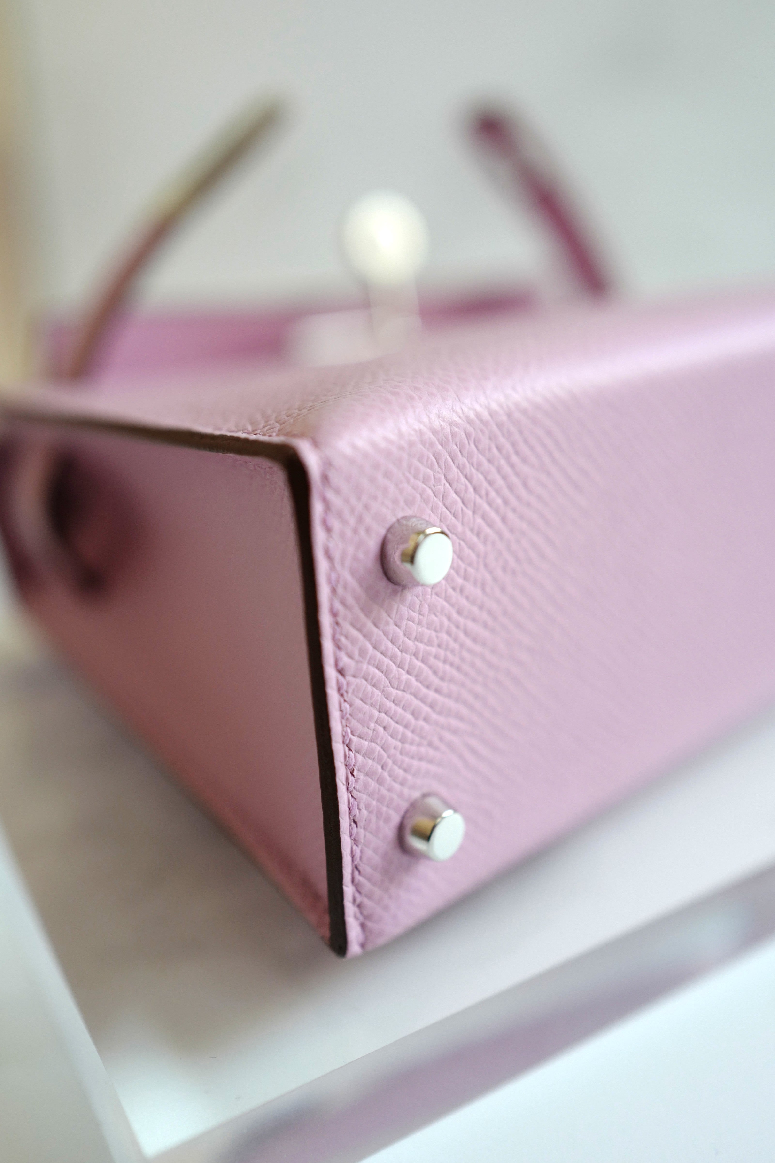 Hermes Mini Kelly Mauve Sylvester PHW U Complete With Original Receipt 2022