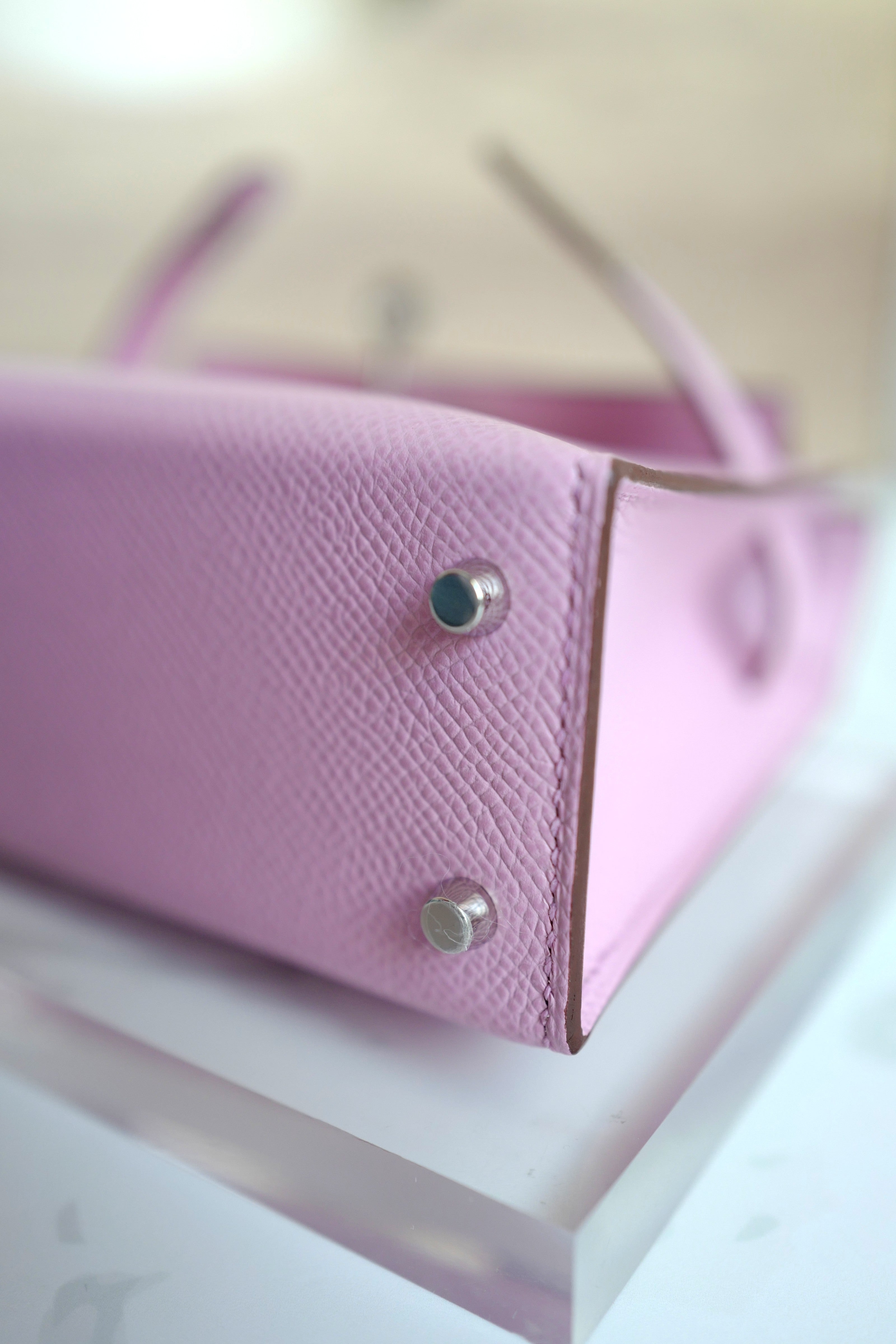 Hermes Mini Kelly Mauve Sylvester PHW U Complete With Original Receipt 2022