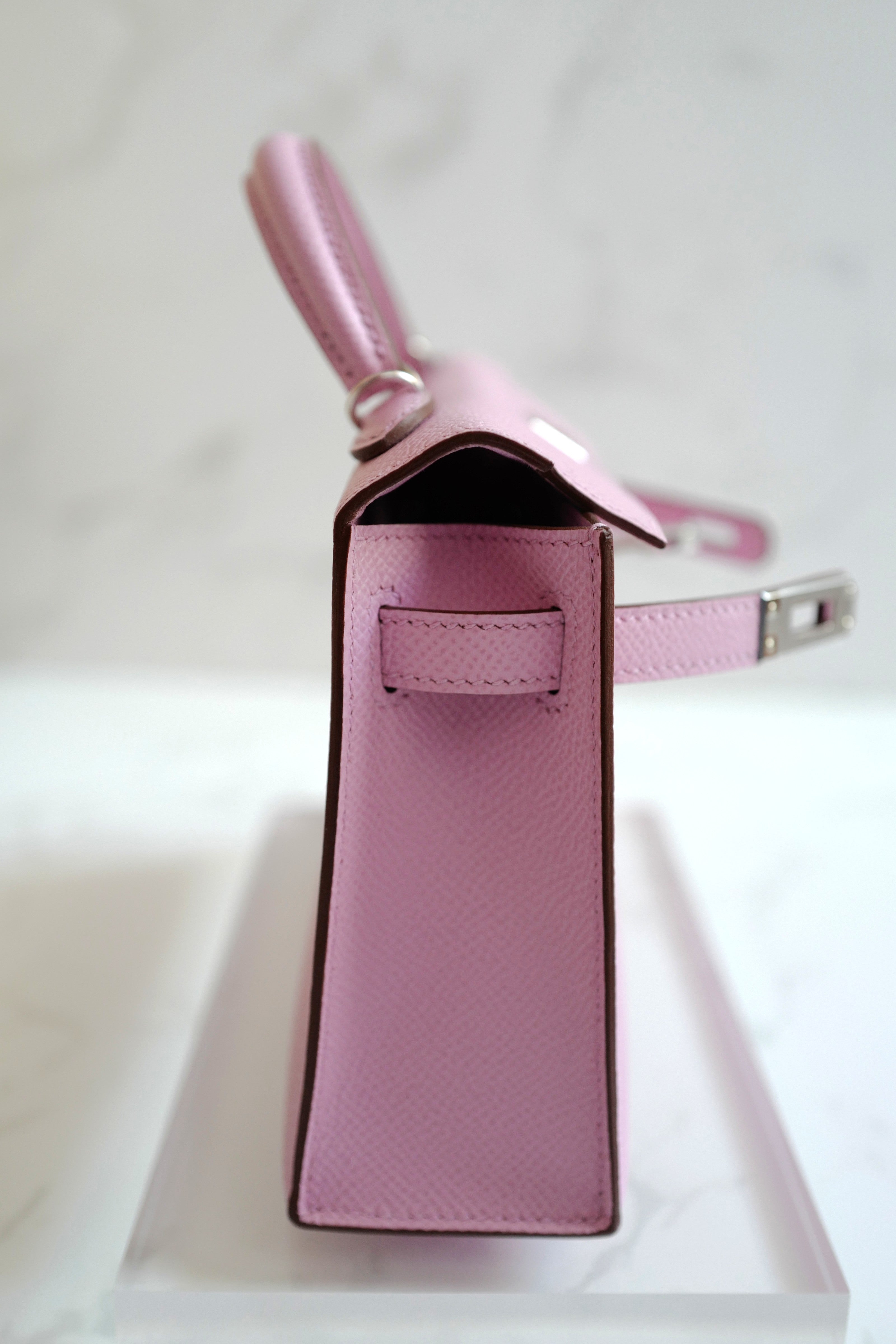 Hermes Mini Kelly Mauve Sylvester PHW U Complete With Original Receipt 2022