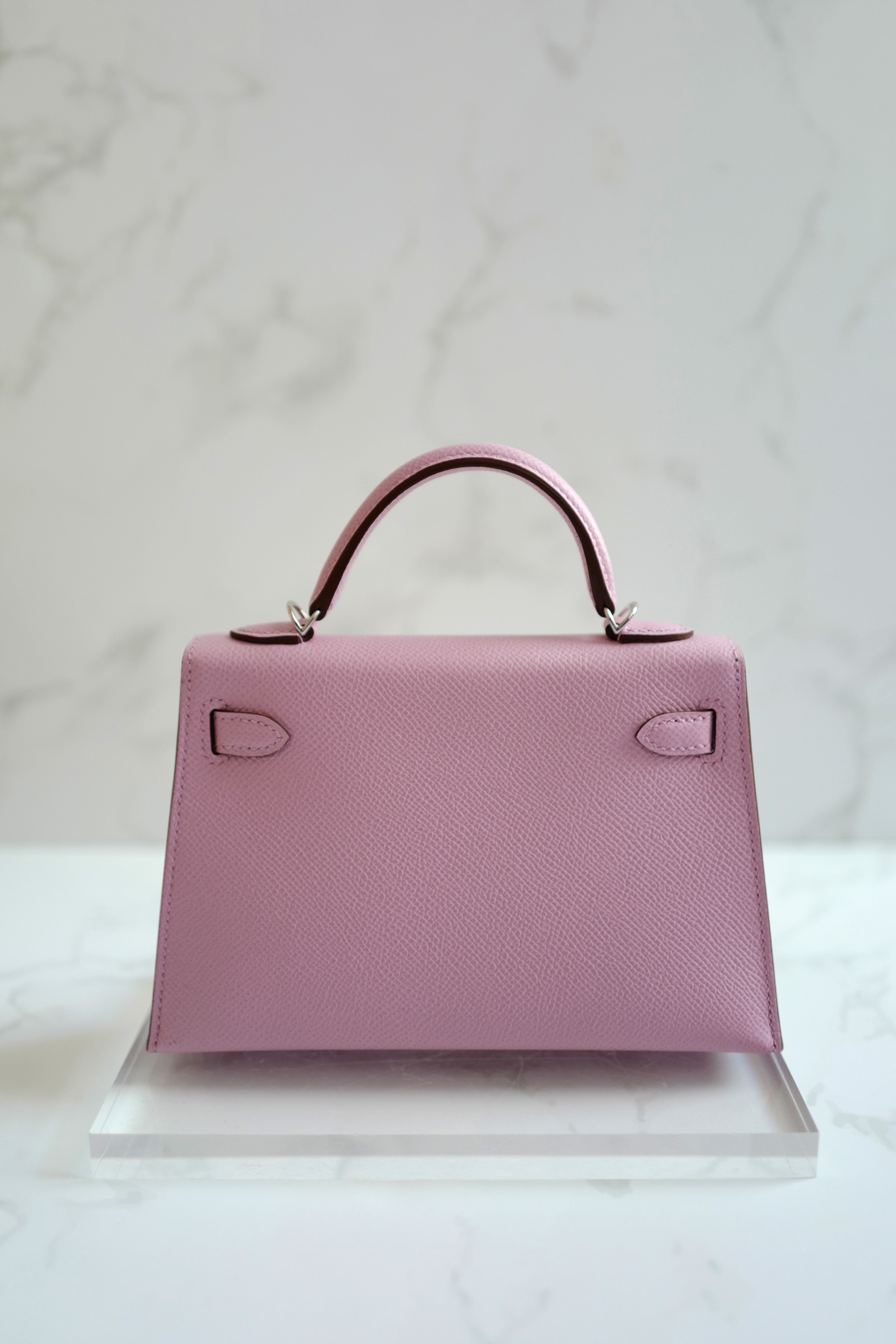 Hermes Mini Kelly Mauve Sylvester PHW U Complete With Original Receipt 2022
