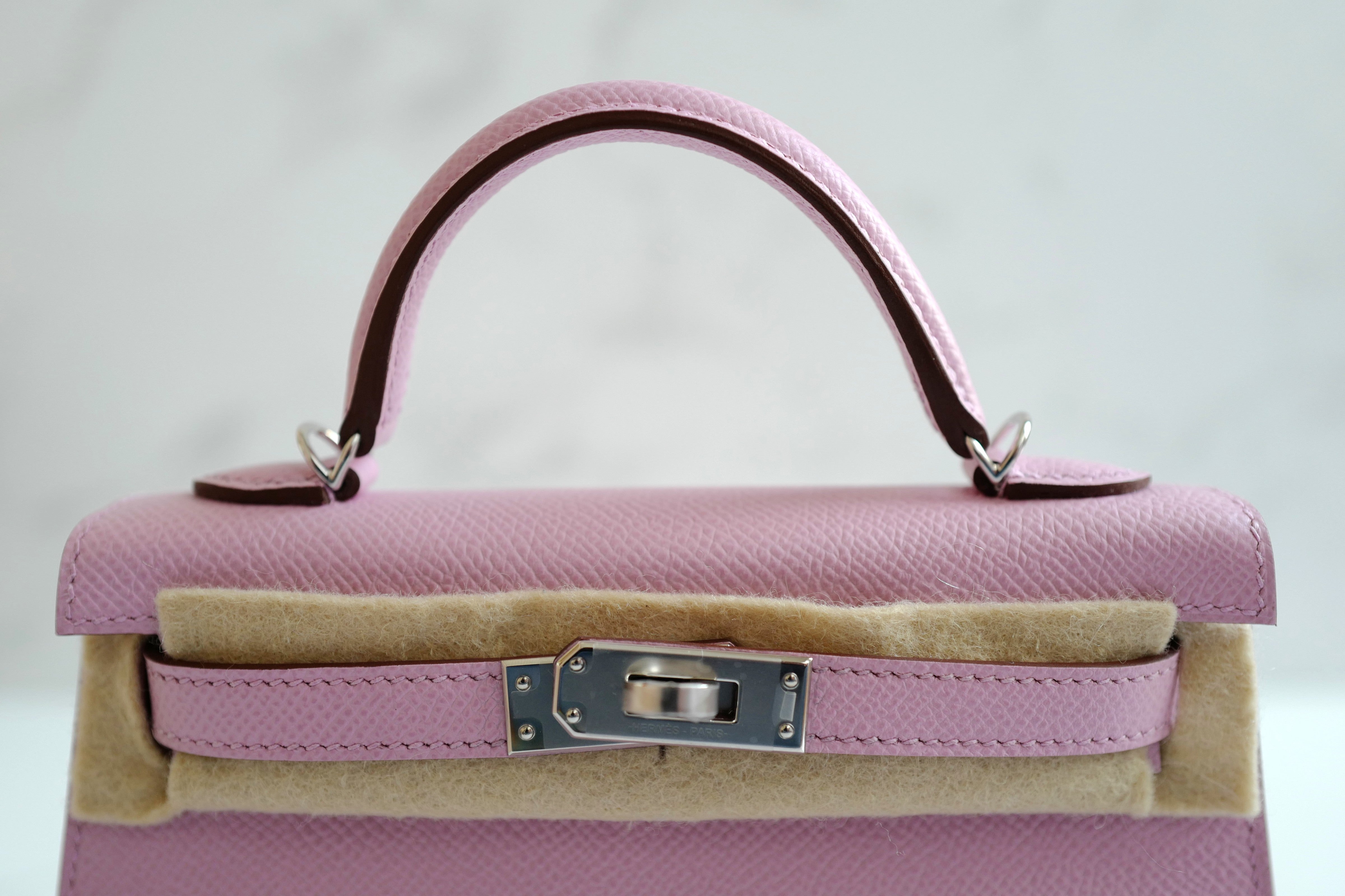 Hermes Mini Kelly Mauve Sylvester PHW U Complete With Original Receipt 2022