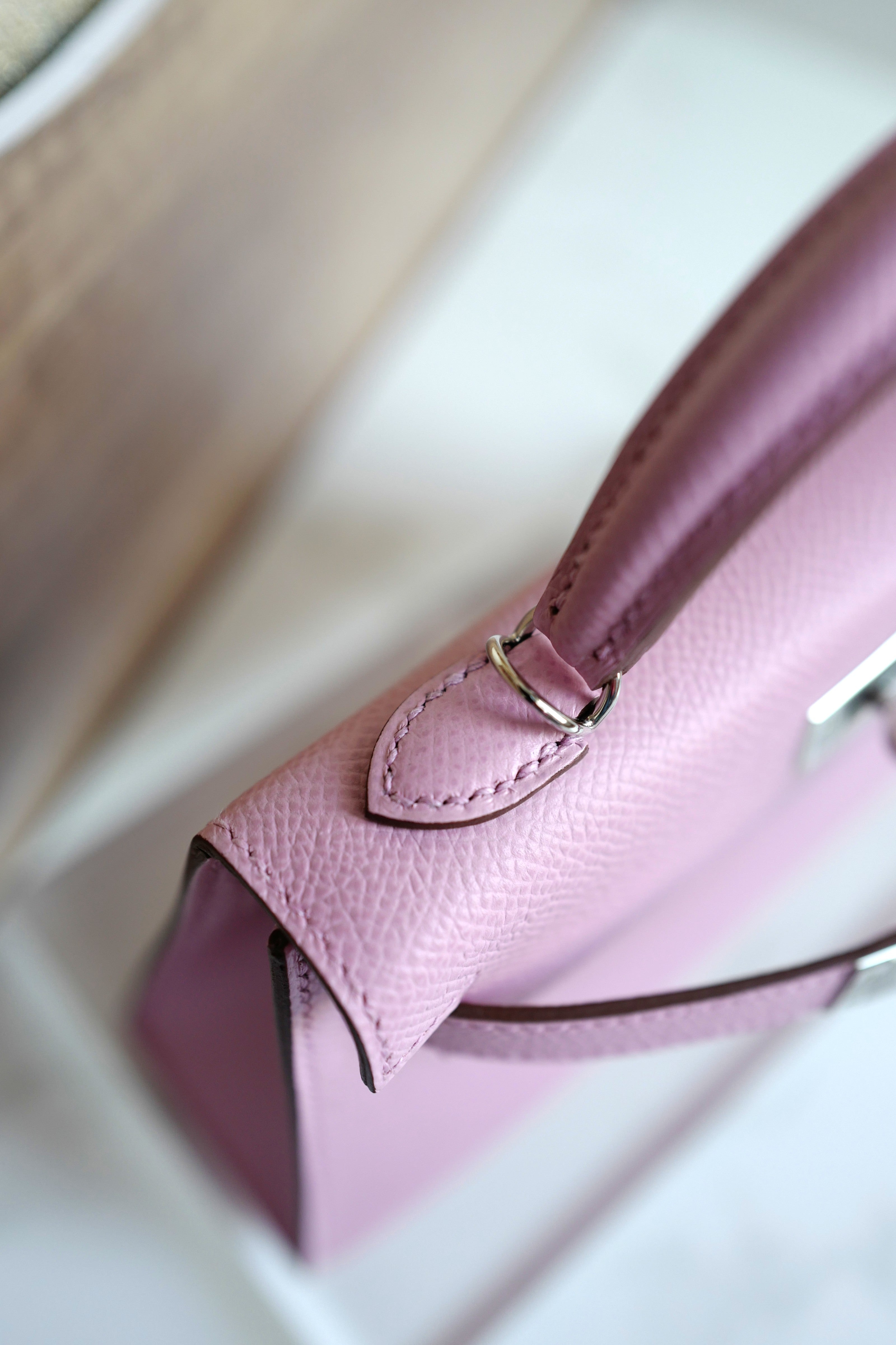 Hermes Mini Kelly Mauve Sylvester PHW U Complete With Original Receipt 2022