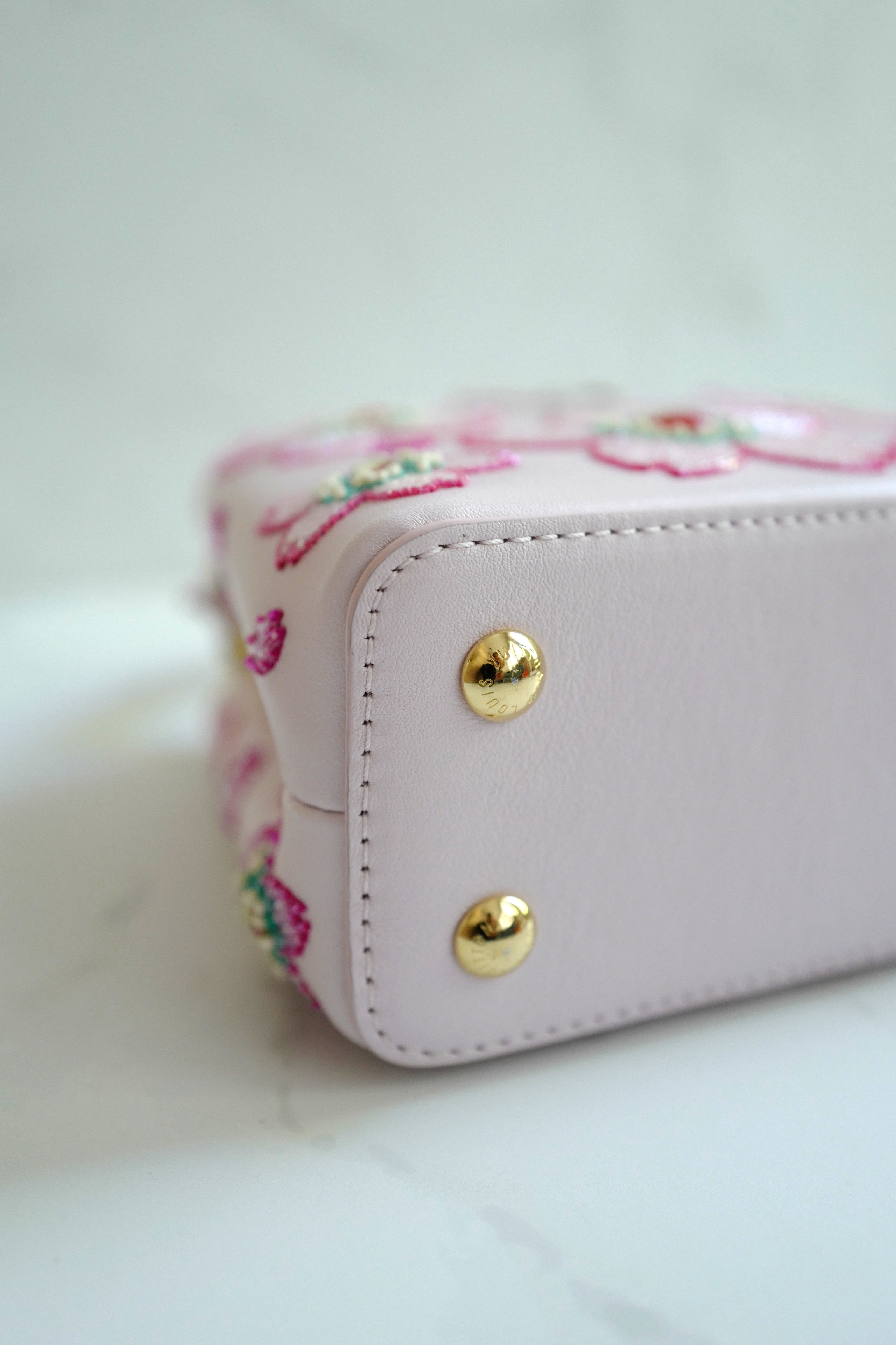 Brand New Louis Vuitton x Murakami Capucines Mini Cherry Blossoms Limited Edition in Pink