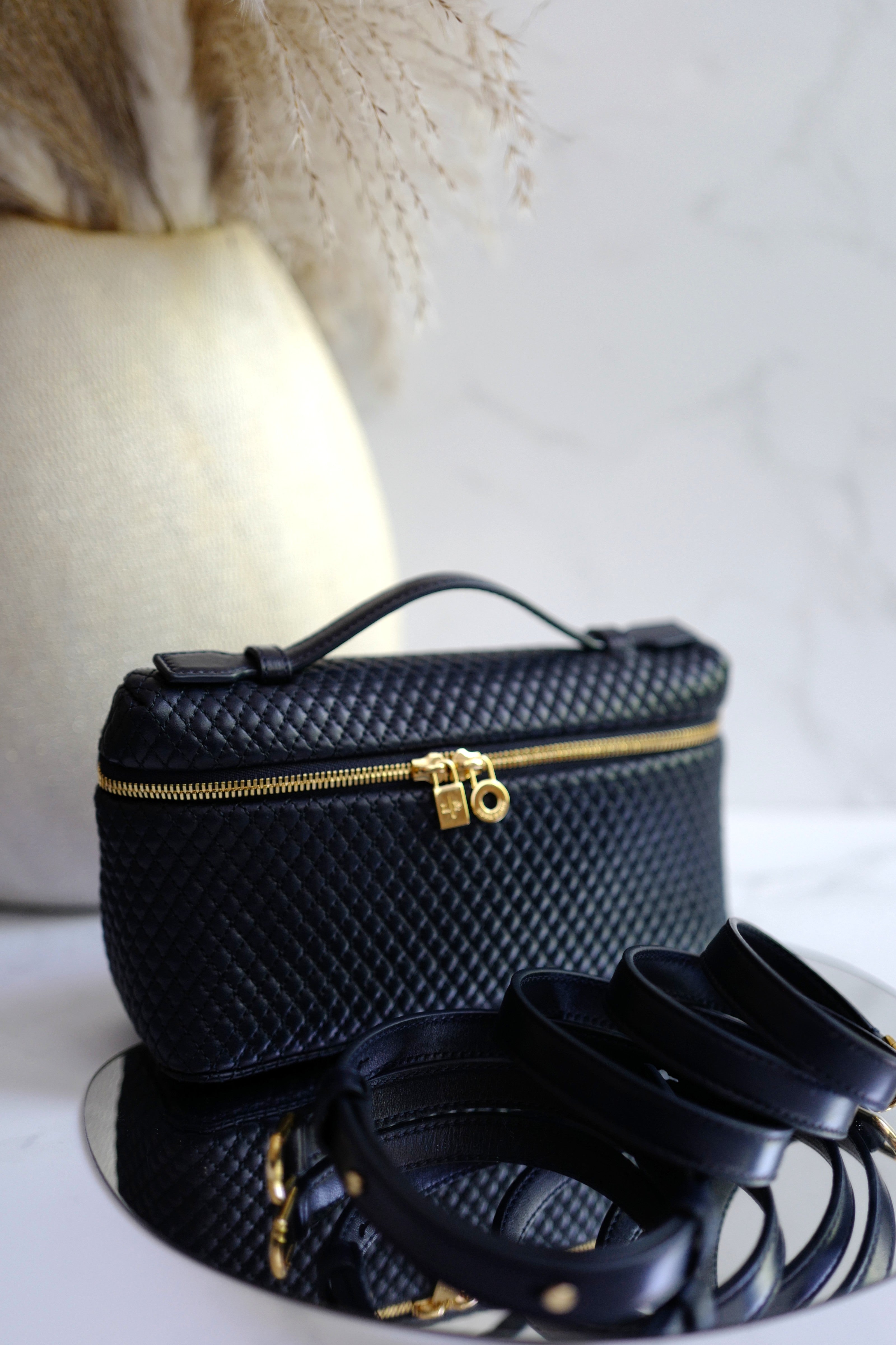 BNIB Loro Piana Extra Pocket L19 Quilted Leather in Blue Navy/Sun Gold GHW 2025