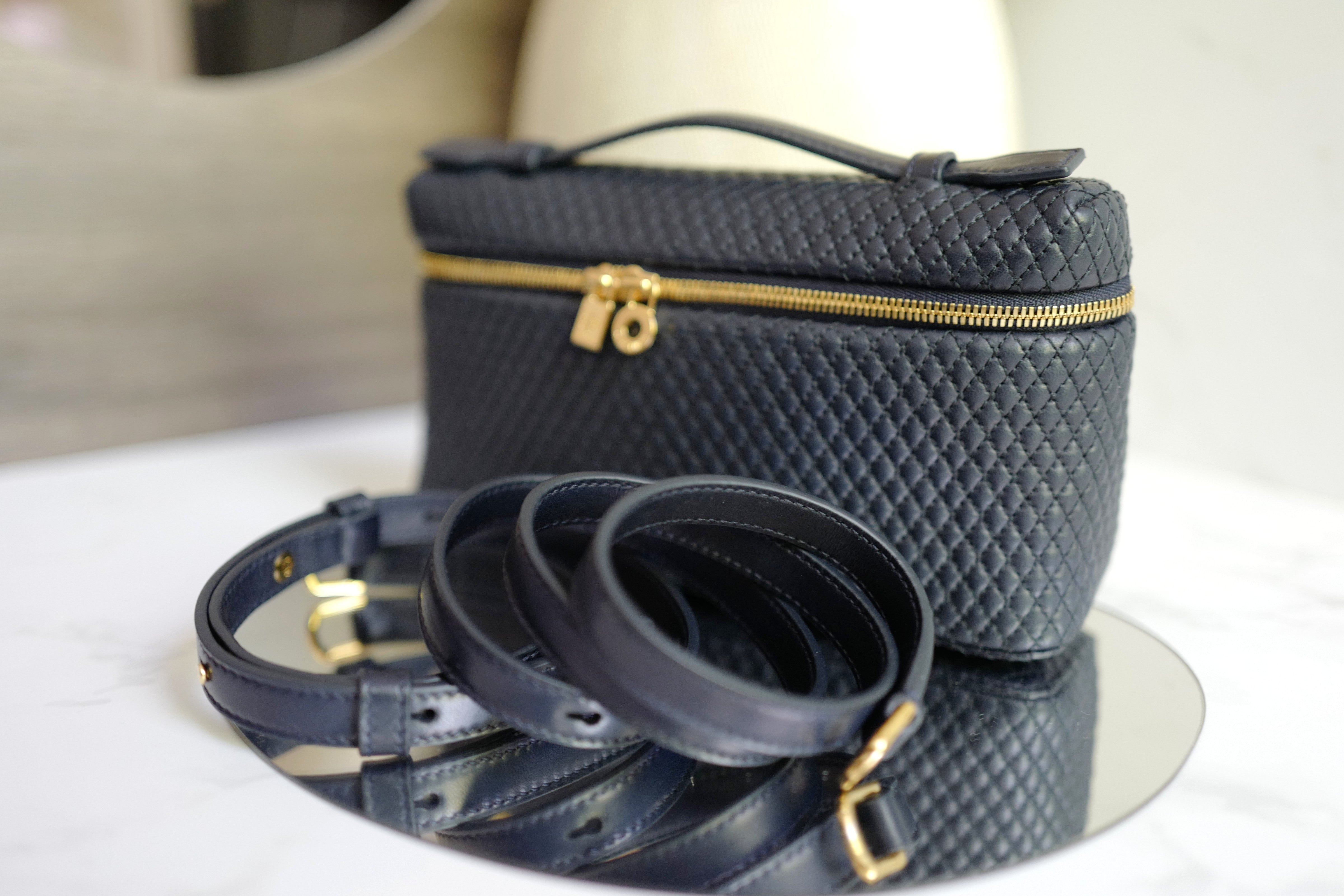 BNIB Loro Piana Extra Pocket L19 Quilted Leather in Blue Navy/Sun Gold GHW 2025