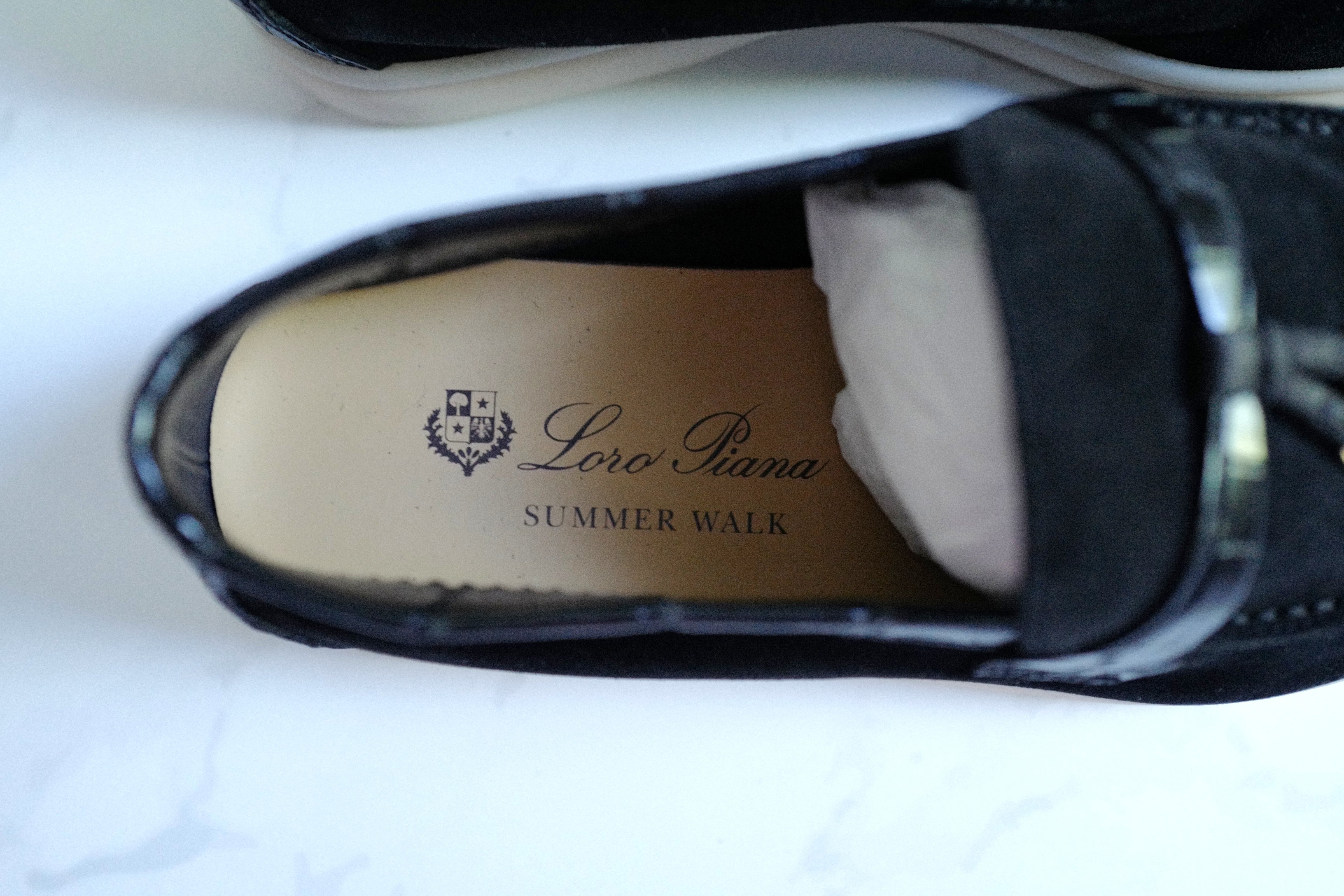 BNIB Loro Piana Summer Charms Walk Loafers In Black Suede Alligator strap Size 37