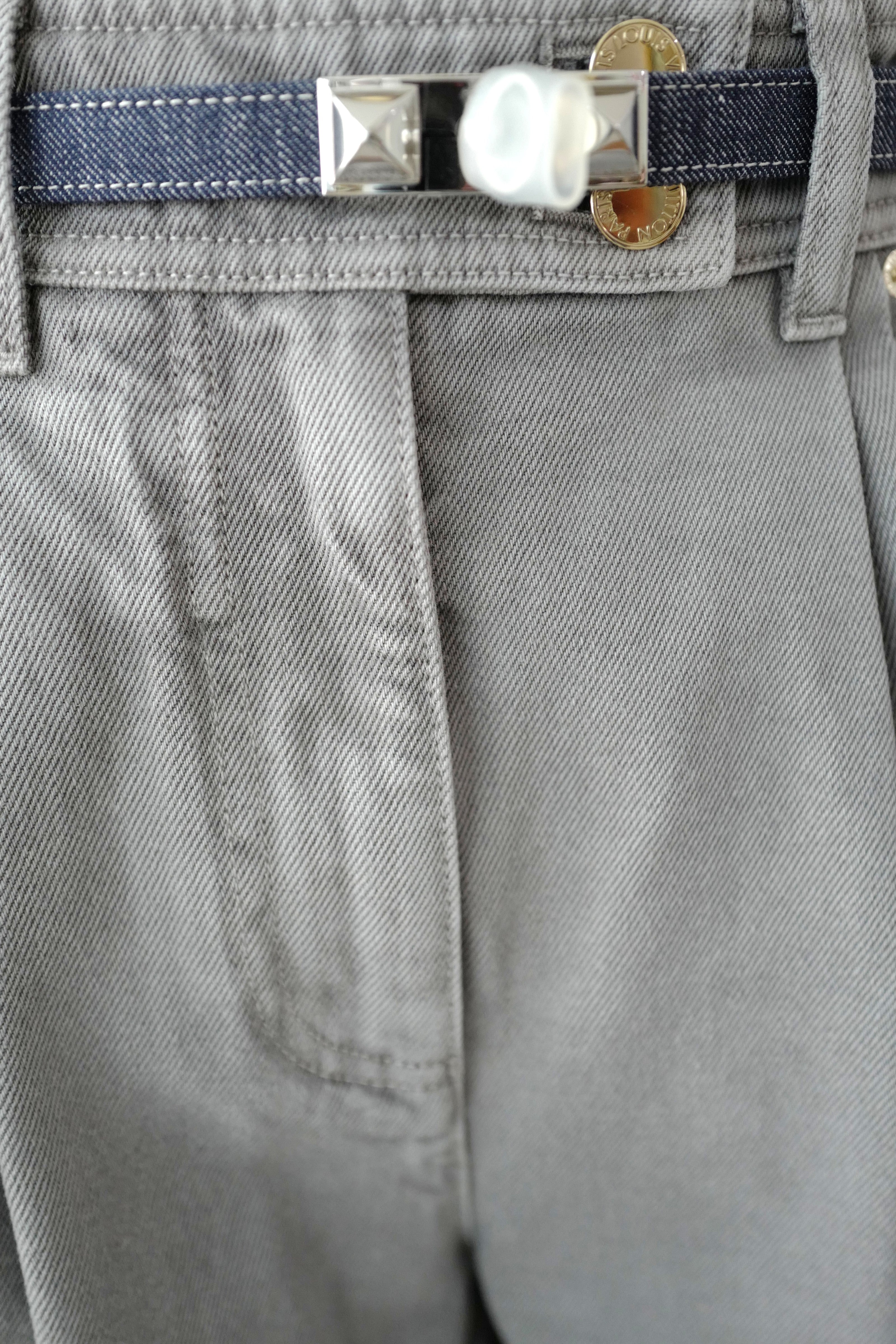 Brand New Louis Vuitton Nautical Denim Pleat Pants Gris Size 38
