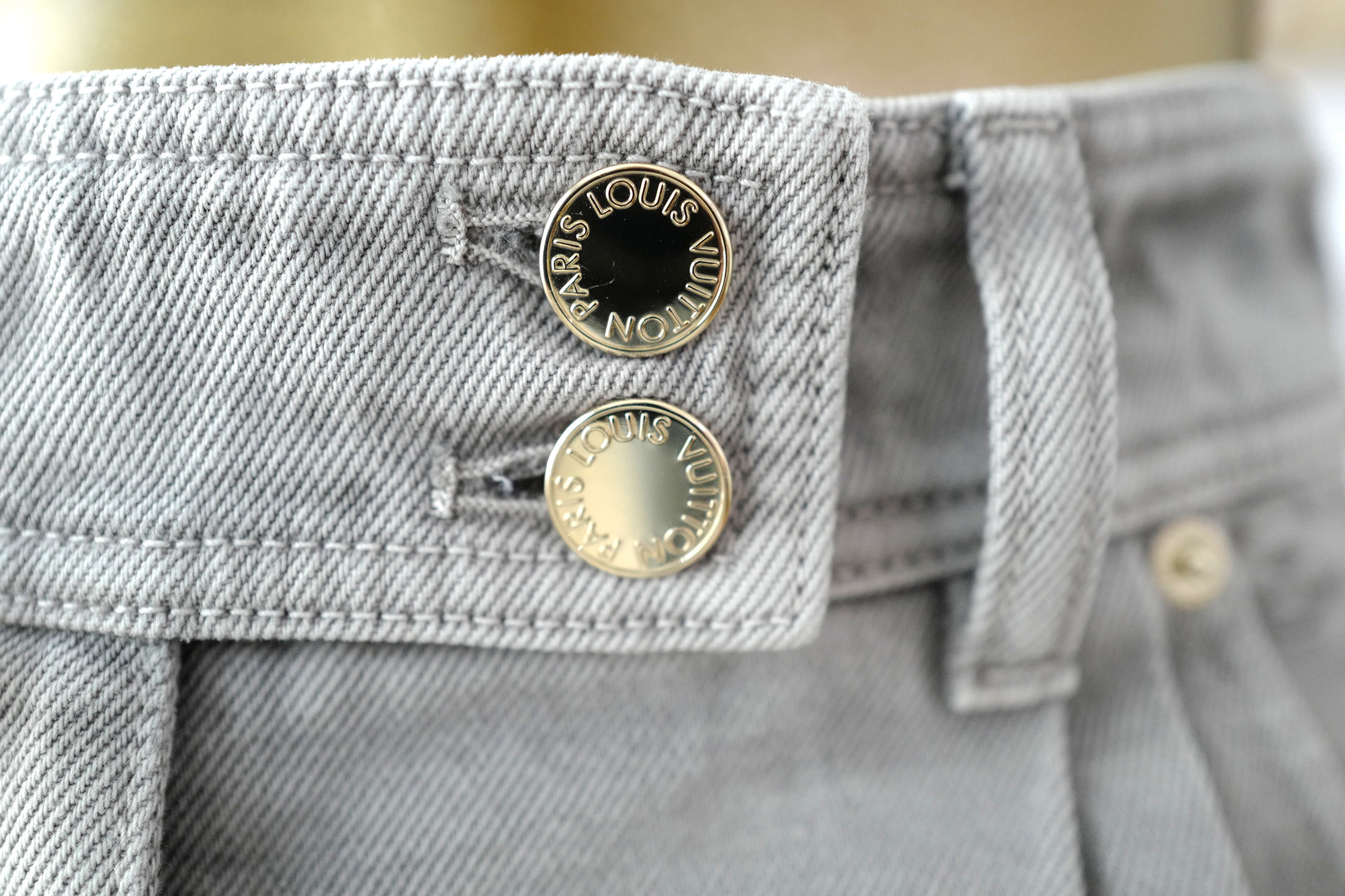 Brand New Louis Vuitton Nautical Denim Pleat Pants Gris Size 38