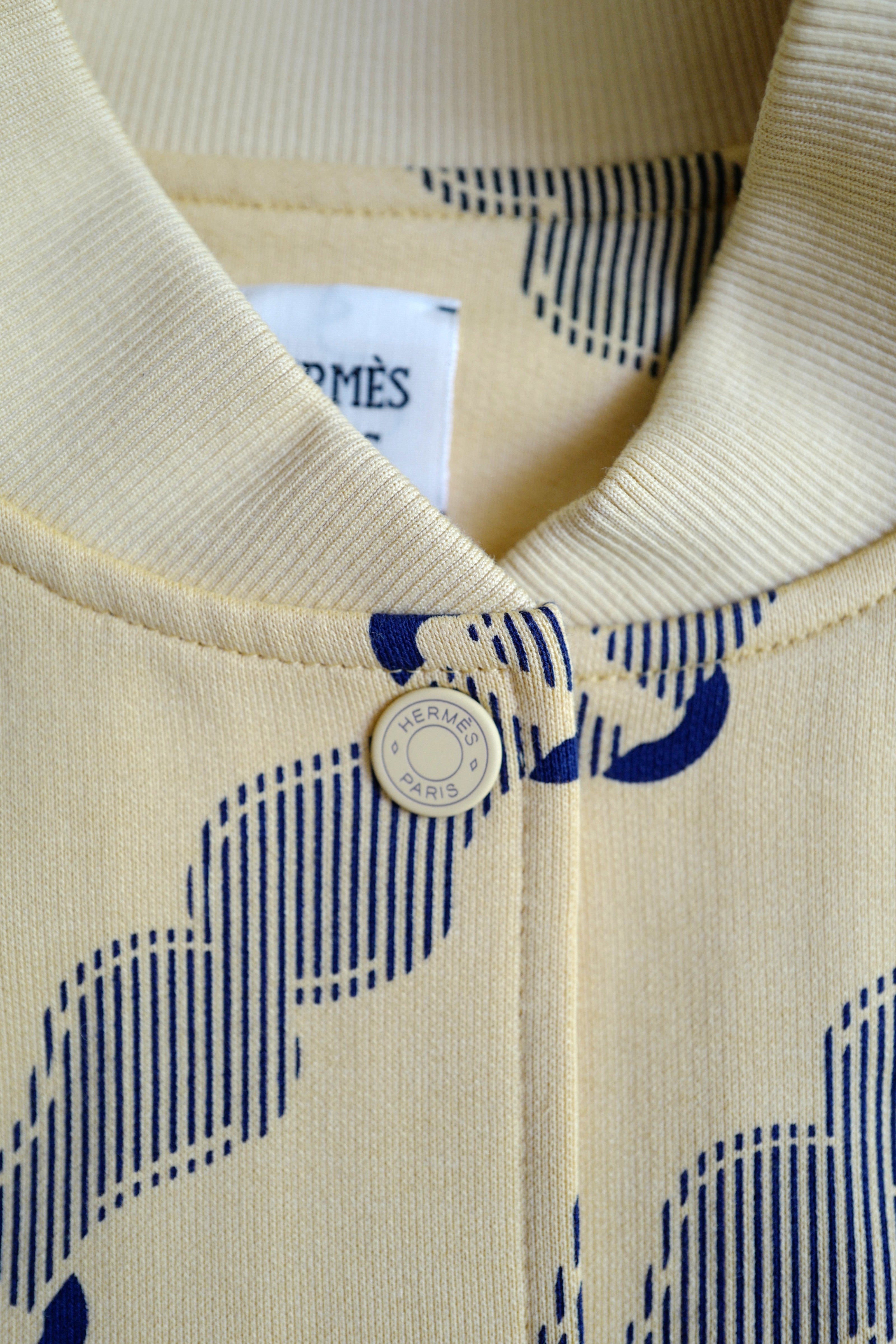 NEW Hermès Varsity Jacket “Coaching Remix” in Jaune Labido Size 38