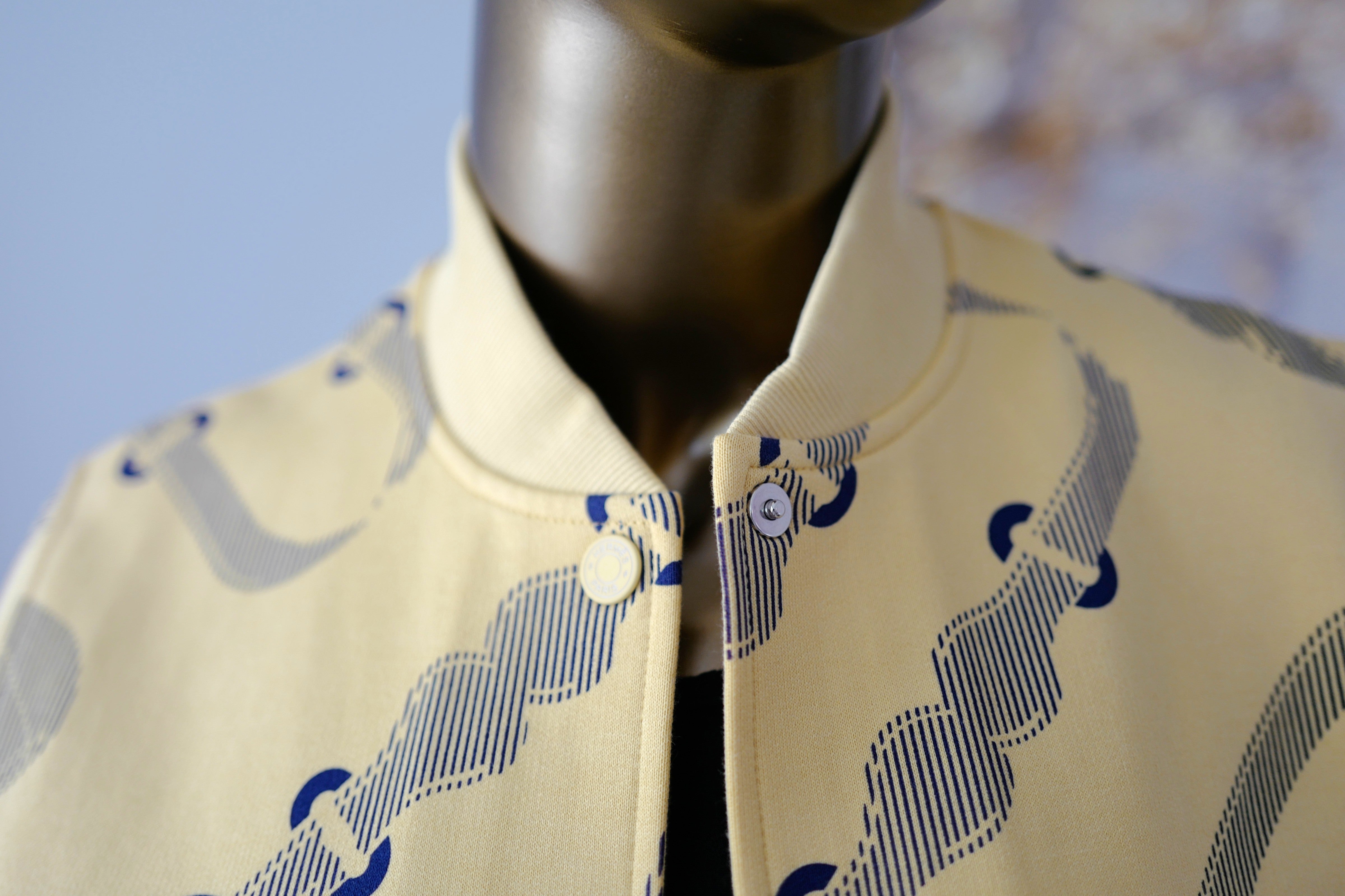 NEW Hermès Varsity Jacket “Coaching Remix” in Jaune Labido Size 38