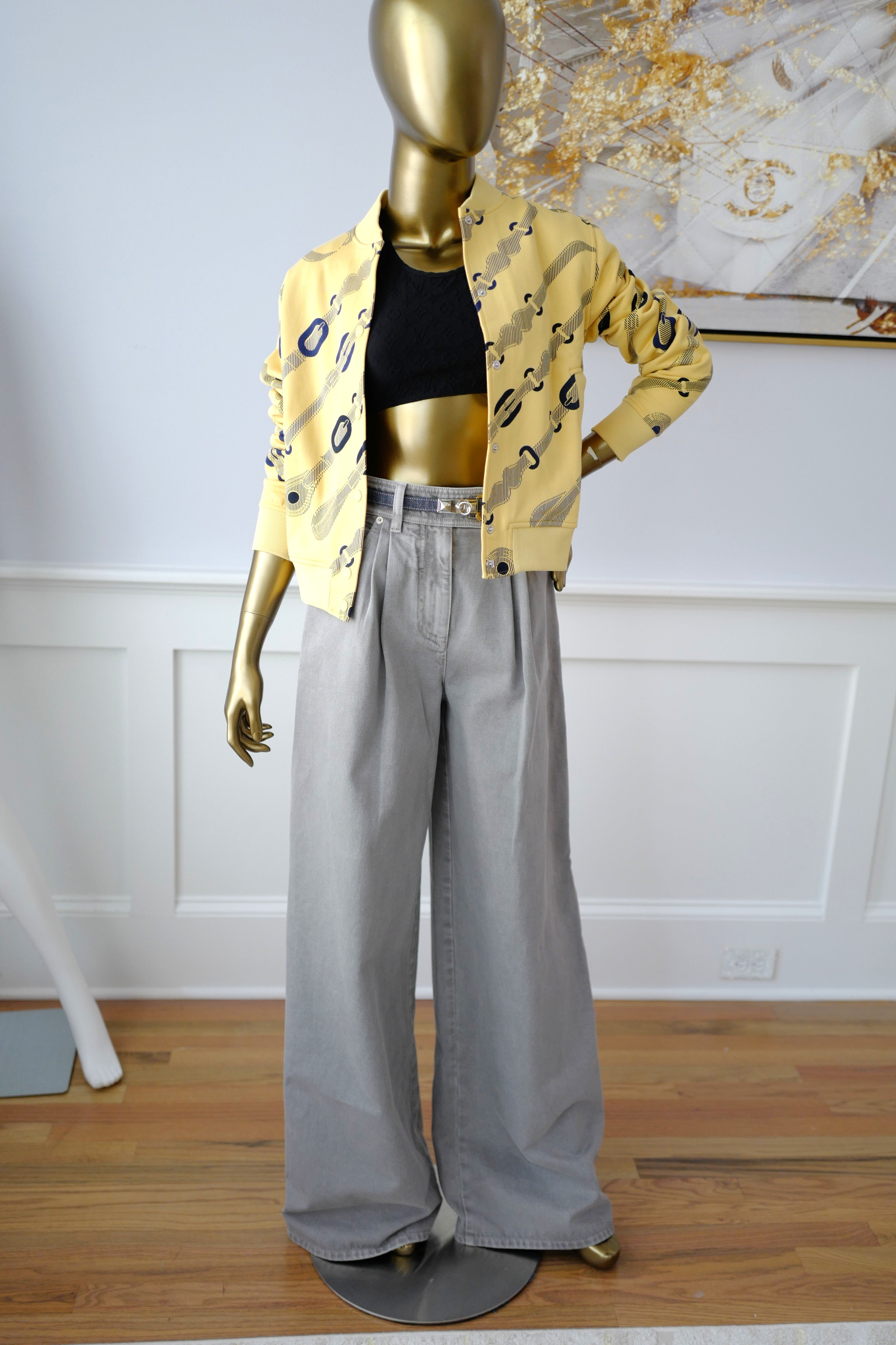 Brand New Louis Vuitton Nautical Denim Pleat Pants Gris Size 38