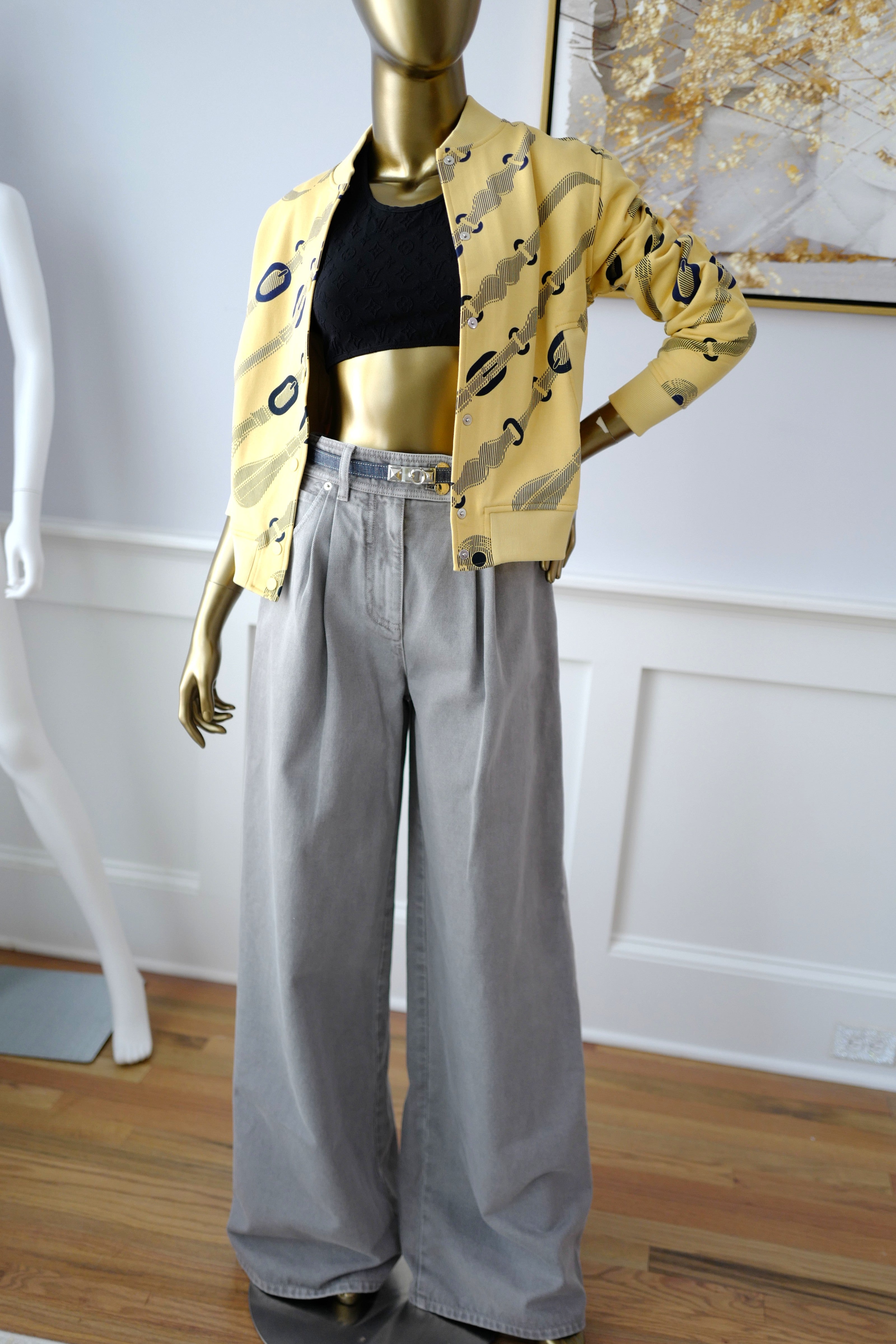 NEW Hermès Varsity Jacket “Coaching Remix” in Jaune Labido Size 38