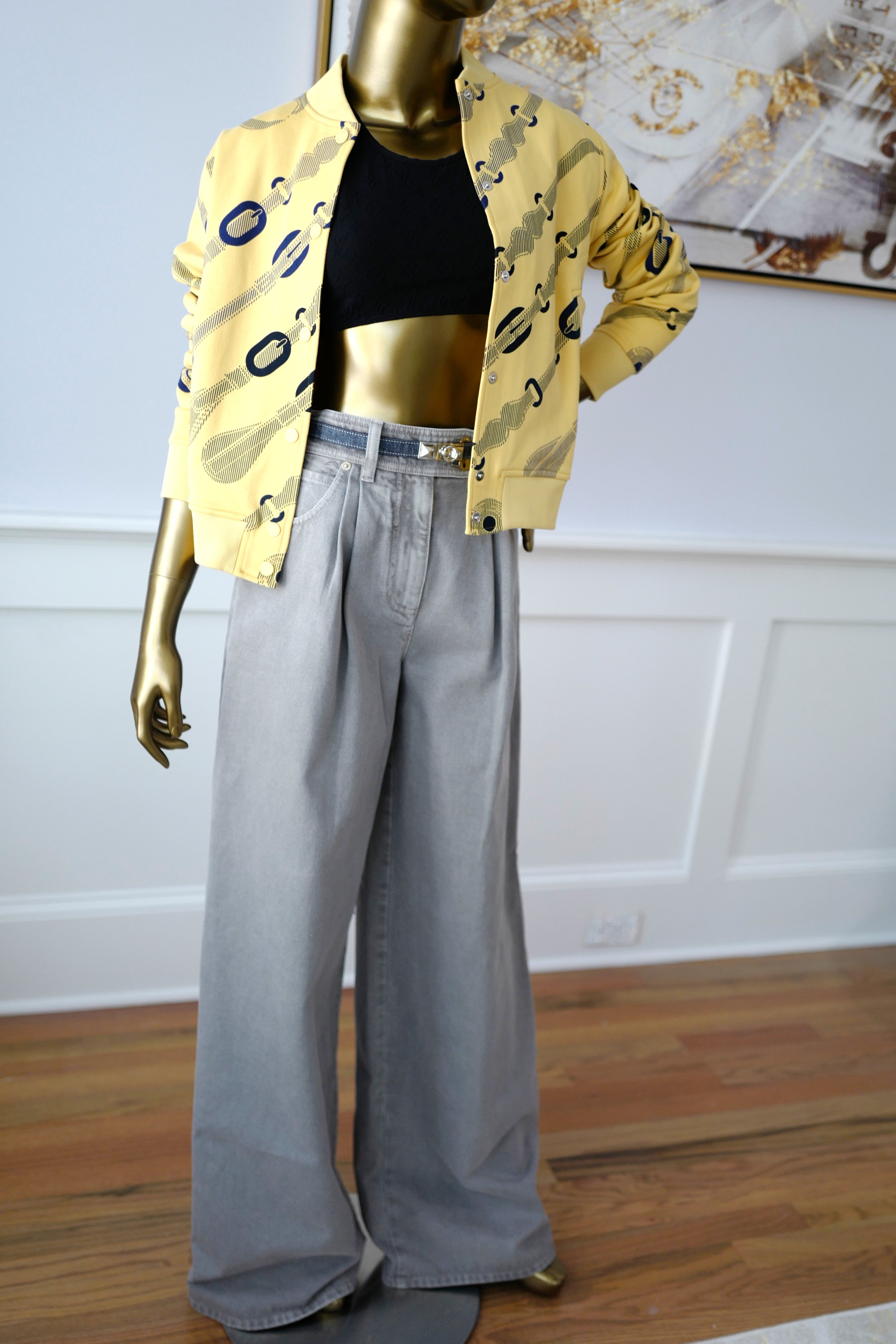 Brand New Louis Vuitton Nautical Denim Pleat Pants Gris Size 38