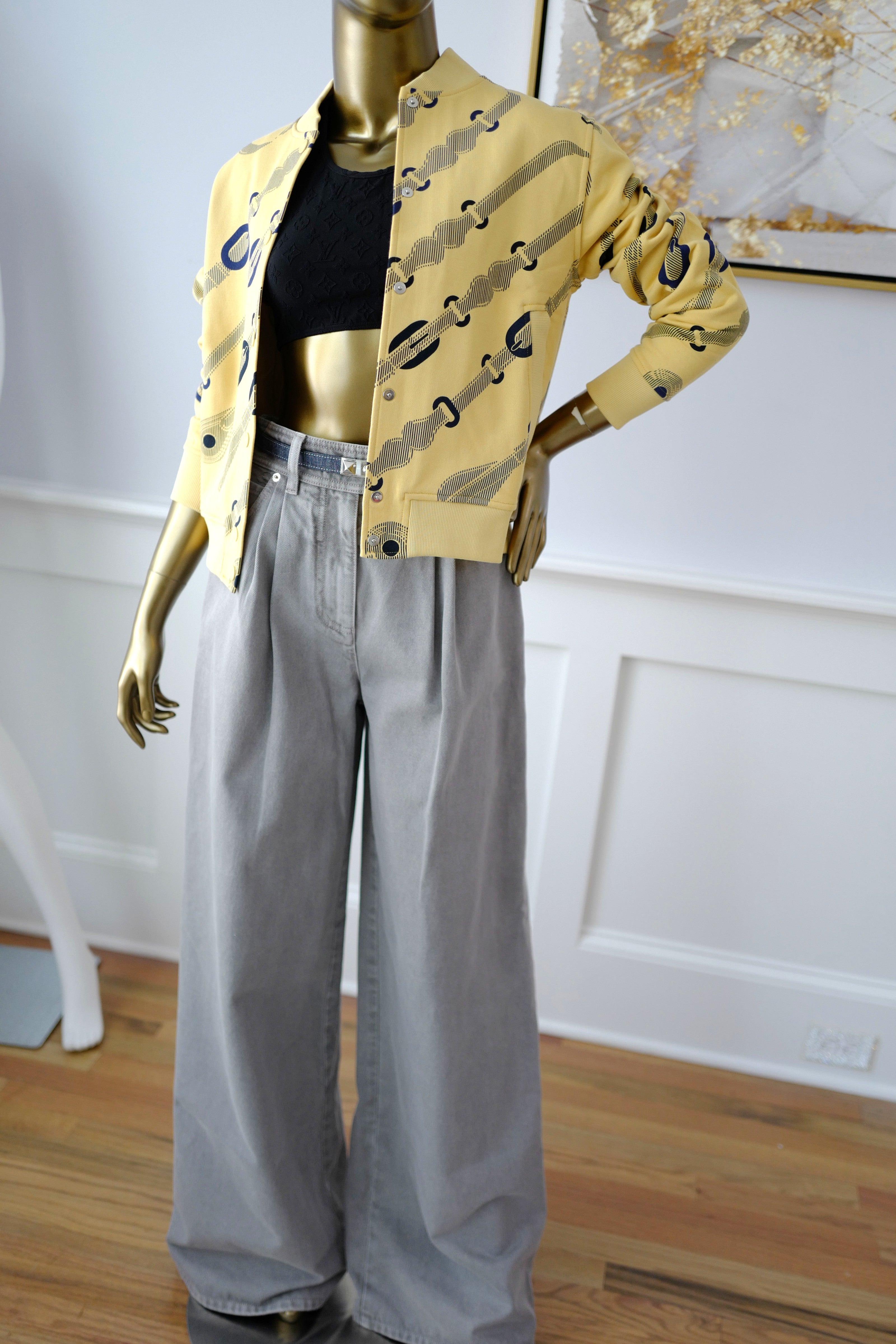 NEW Hermès Varsity Jacket “Coaching Remix” in Jaune Labido Size 38