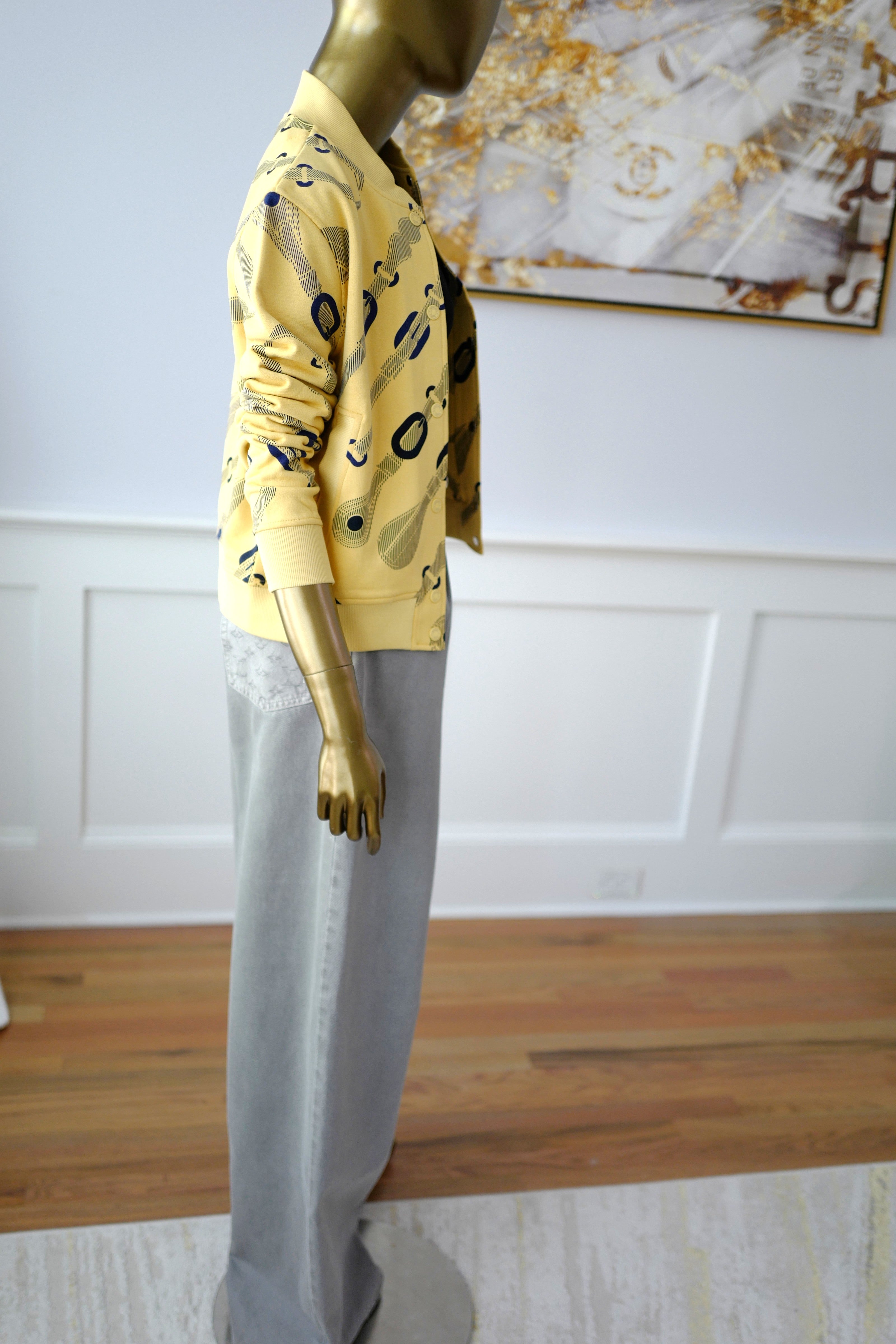 NEW Hermès Varsity Jacket “Coaching Remix” in Jaune Labido Size 38