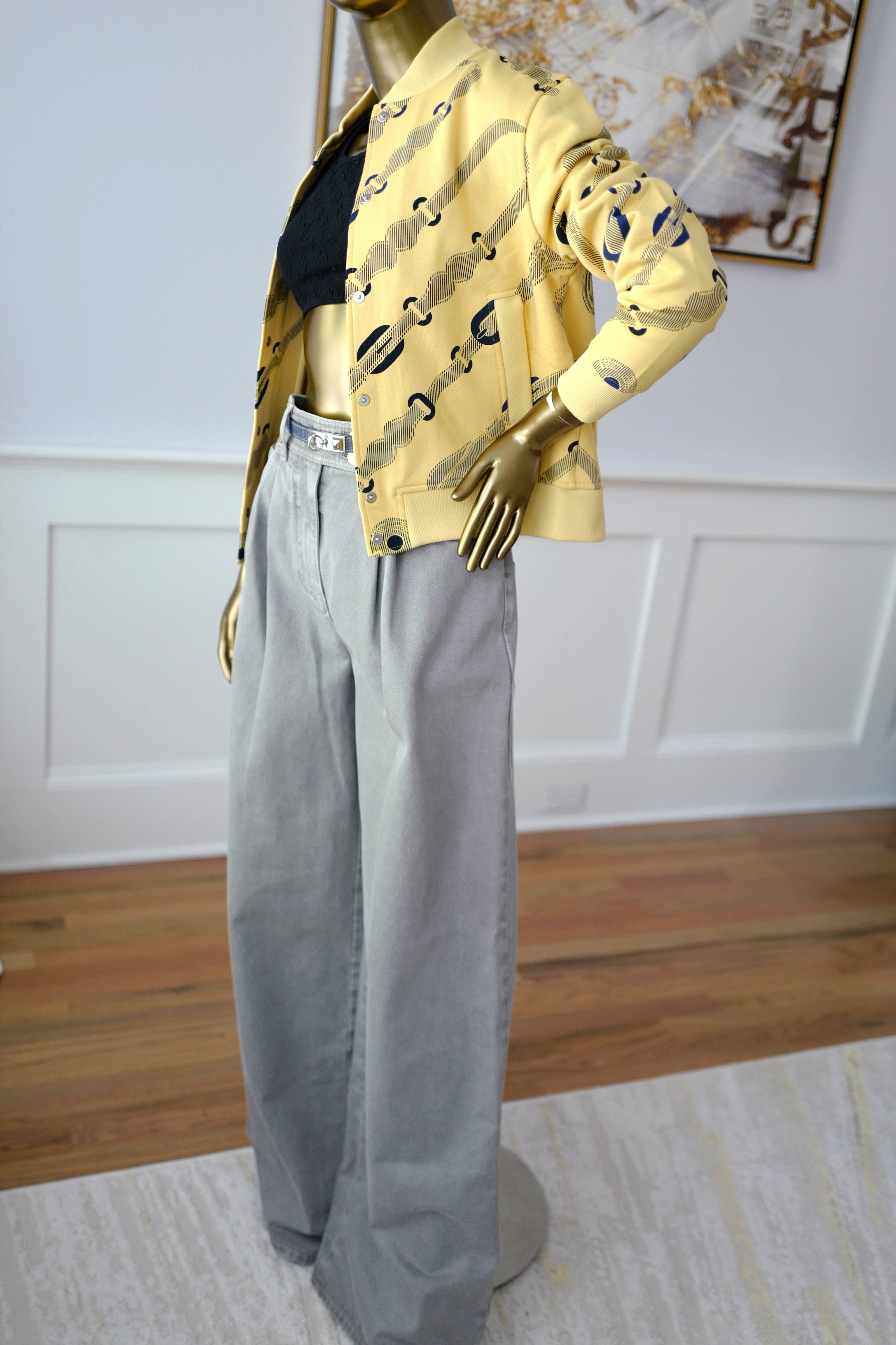 Brand New Louis Vuitton Nautical Denim Pleat Pants Gris Size 38