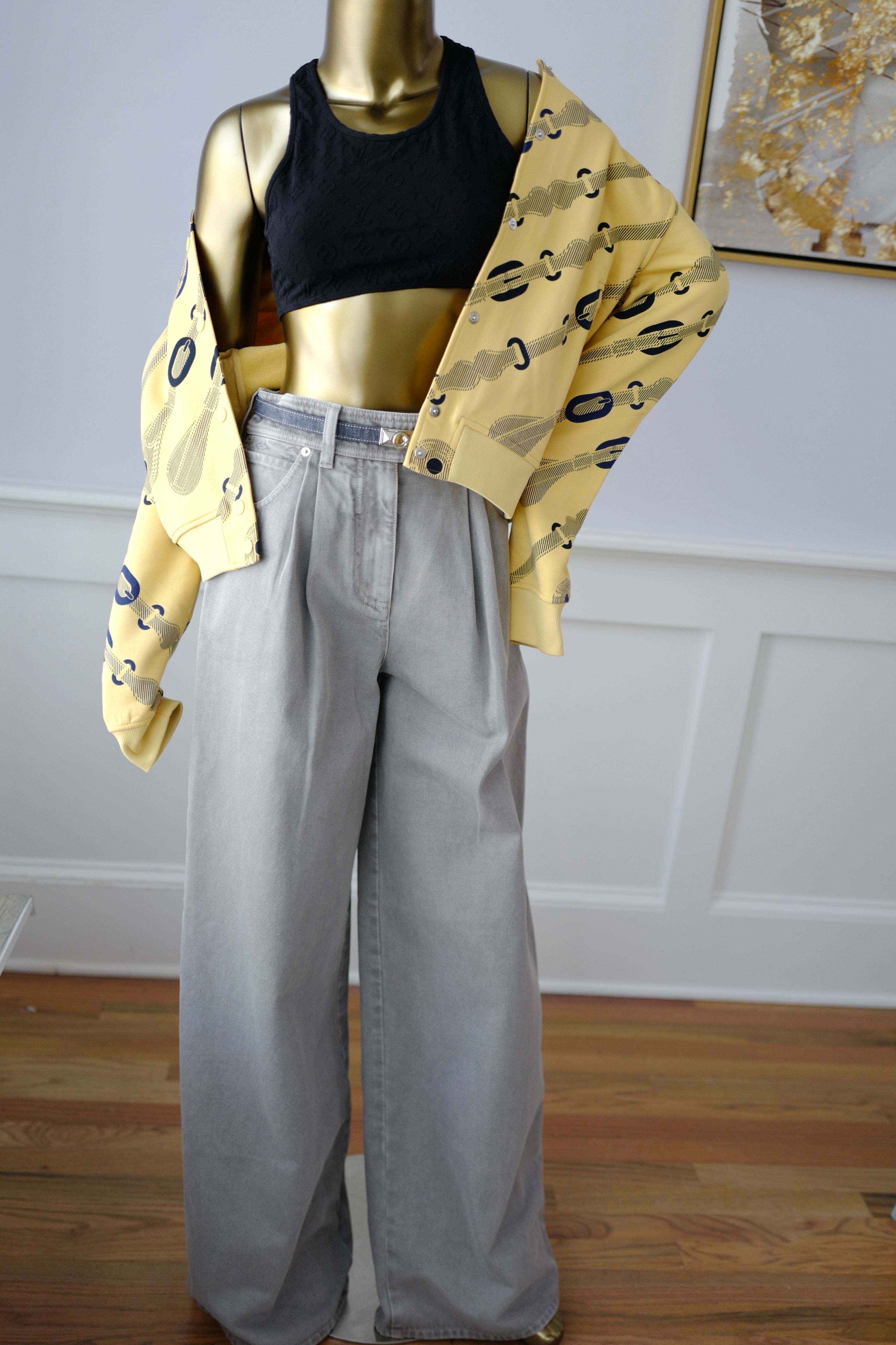 NEW Hermès Varsity Jacket “Coaching Remix” in Jaune Labido Size 38