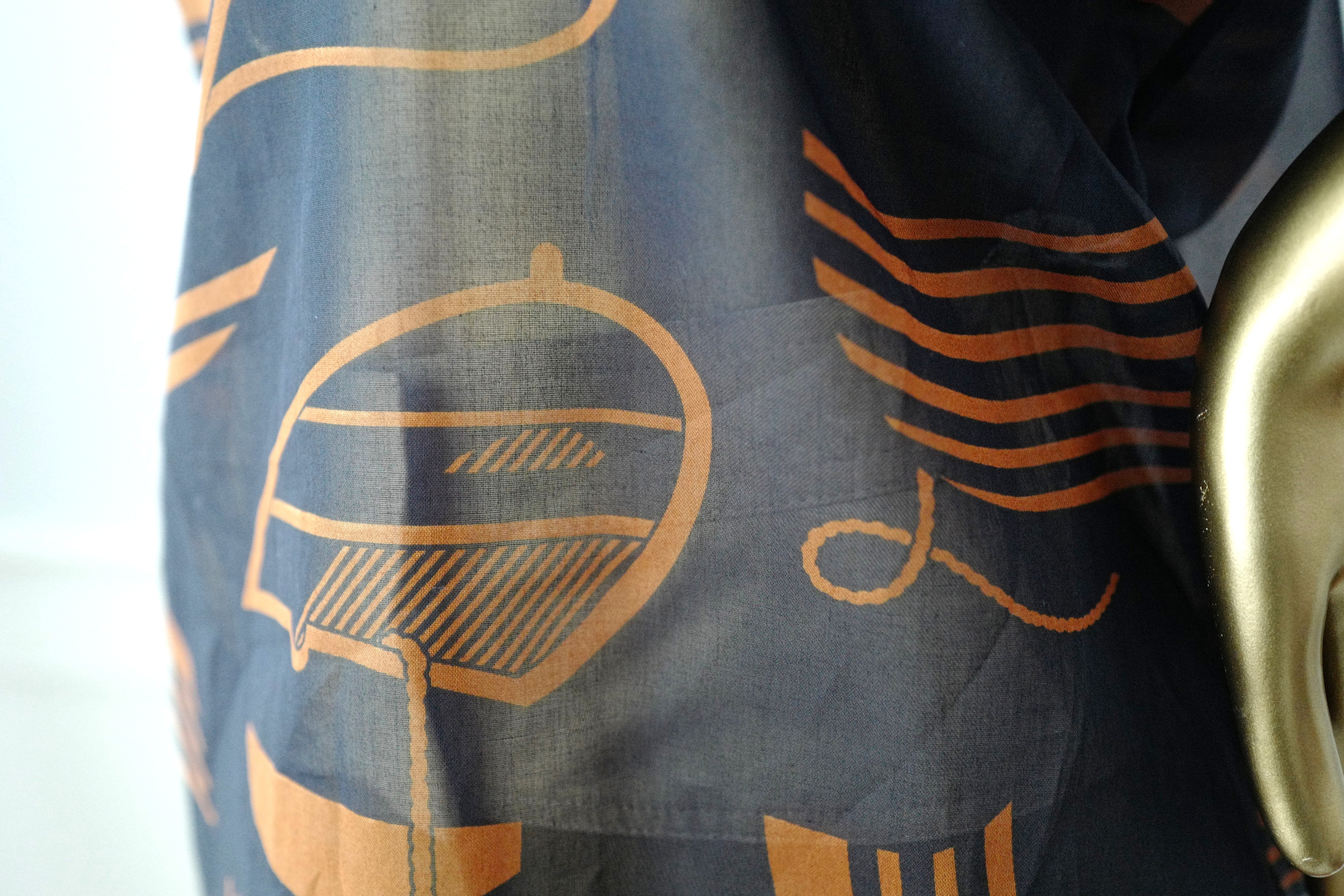 Brand New Hermès "Thalassa Tattoo" Beach Tunic in Bleu Gabier Size 34