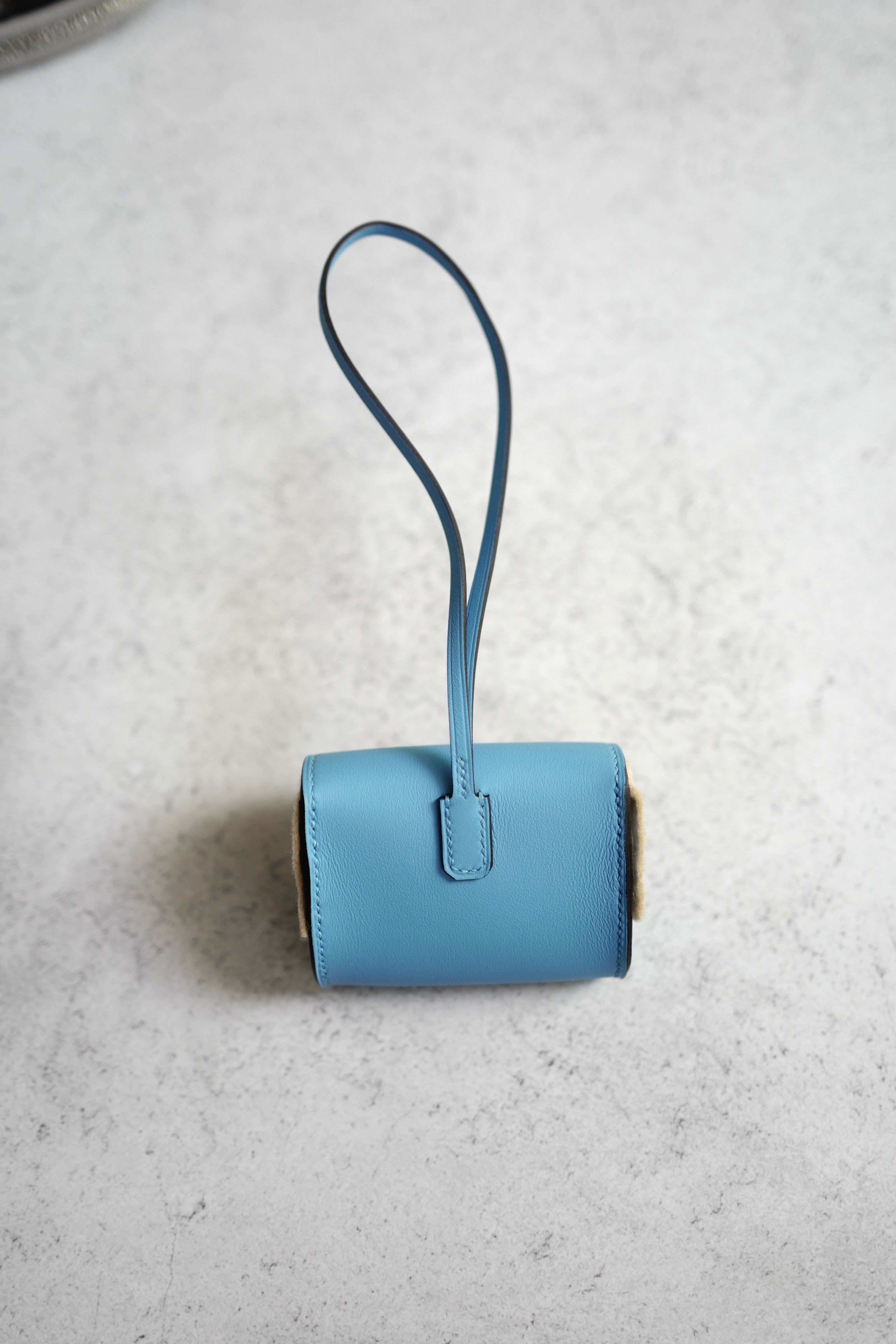 BNIB Hermes Kelly Festival Bag Charm in Celeste NEW MICRO KELLY STYLE