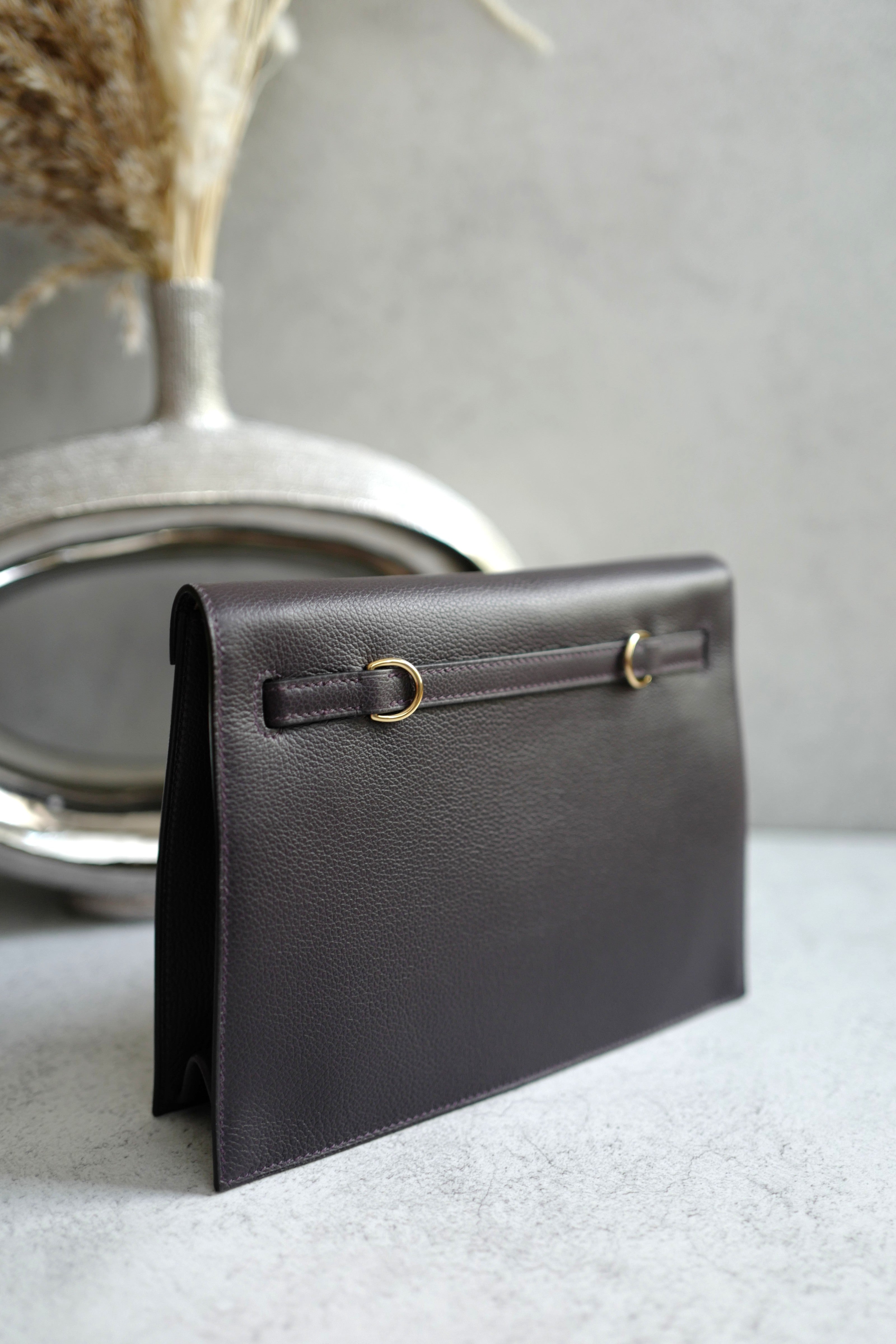 BNIB Hermès Kelly Danse Evercolor Prunoir/Anemone with GHW K Stamp 2025 Receipt