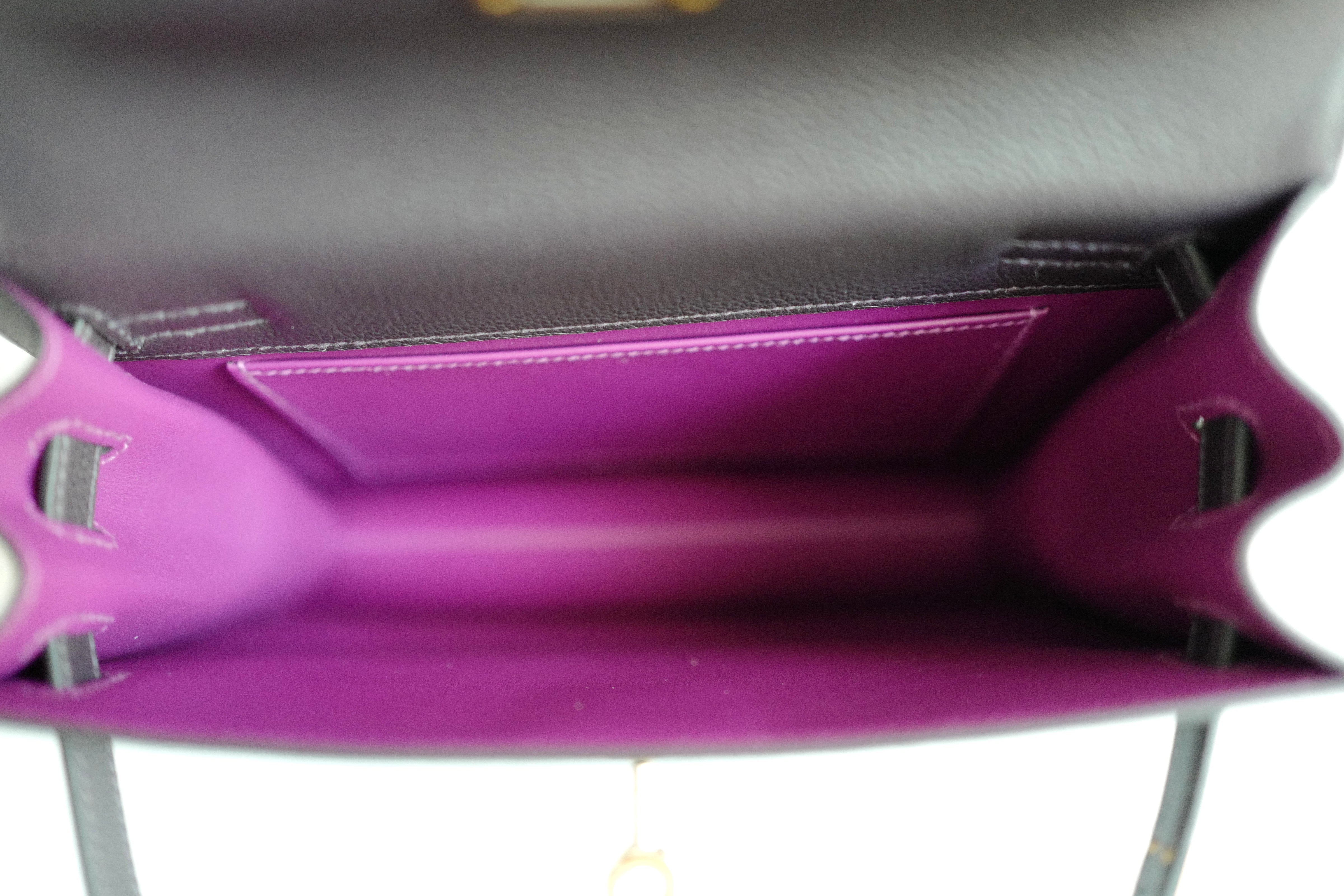 BNIB Hermès Kelly Danse Evercolor Prunoir/Anemone with GHW K Stamp 2025 Receipt