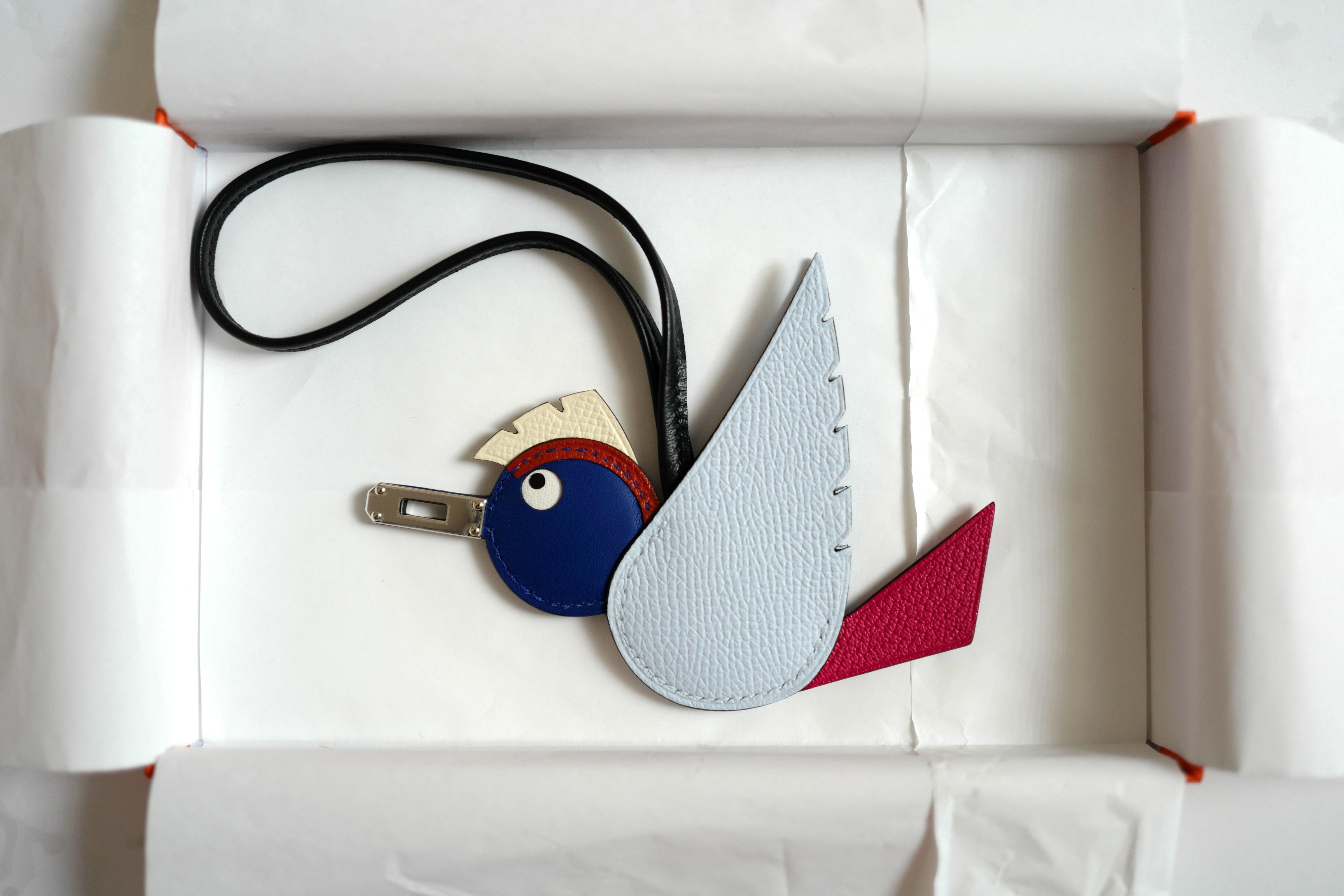 NEW Hermes Birdy Charm in Bleu Brume/Rose Mexico/Bleu Royal/Cuivre/Nata/Noir