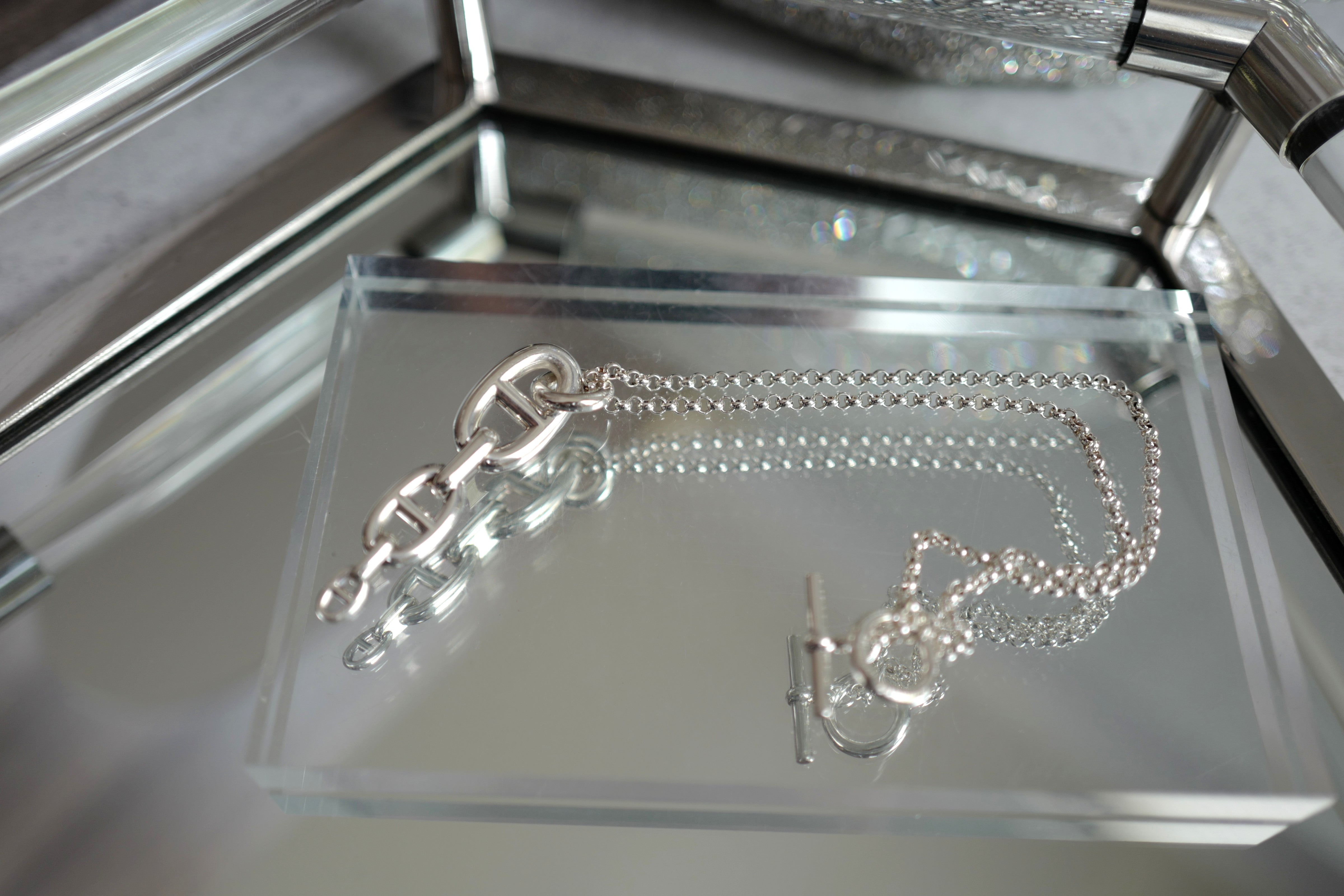 Hermes Chaine d'ancre Necklace Silver Enchainee pendant