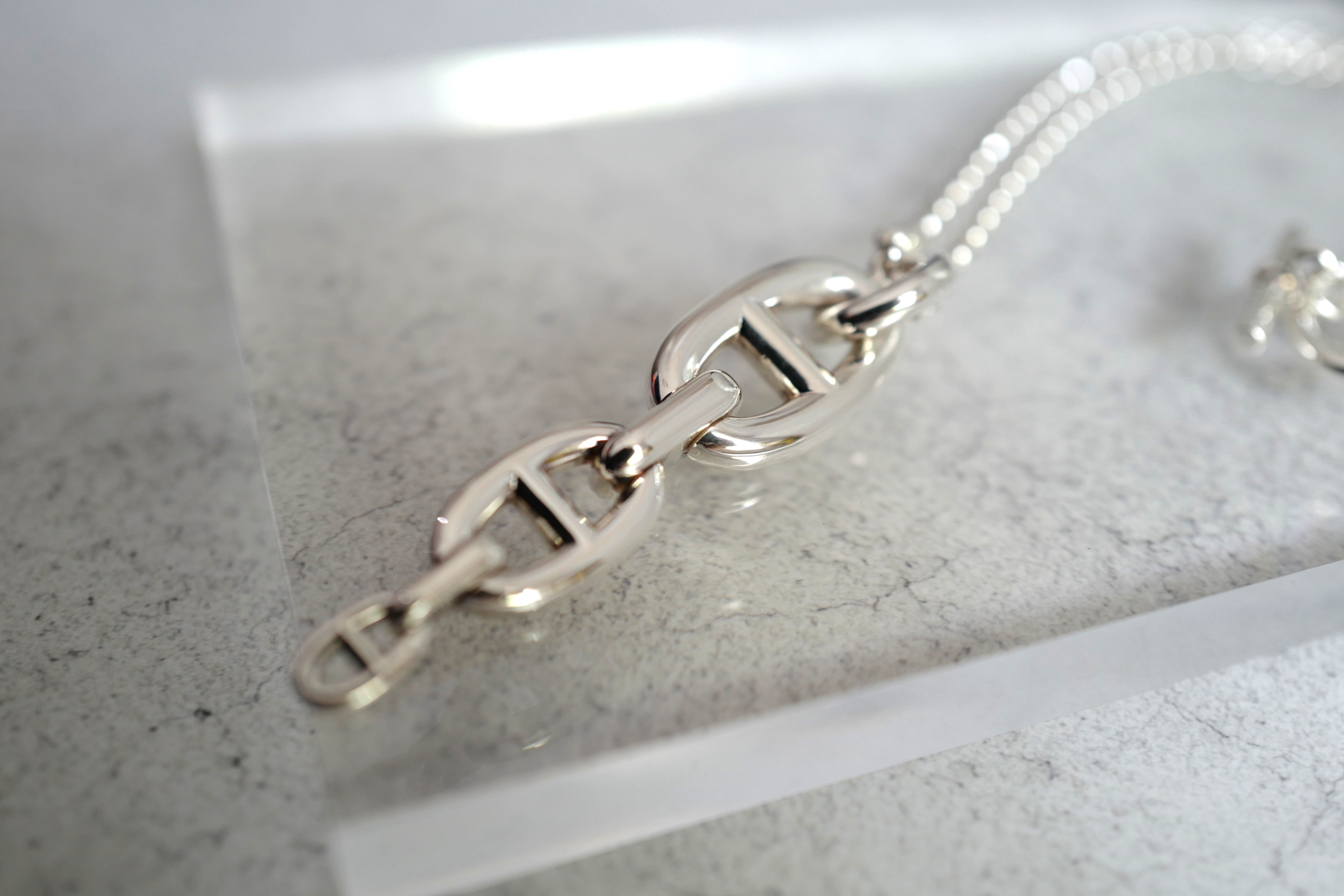 Hermes Chaine d'ancre Necklace Silver Enchainee pendant