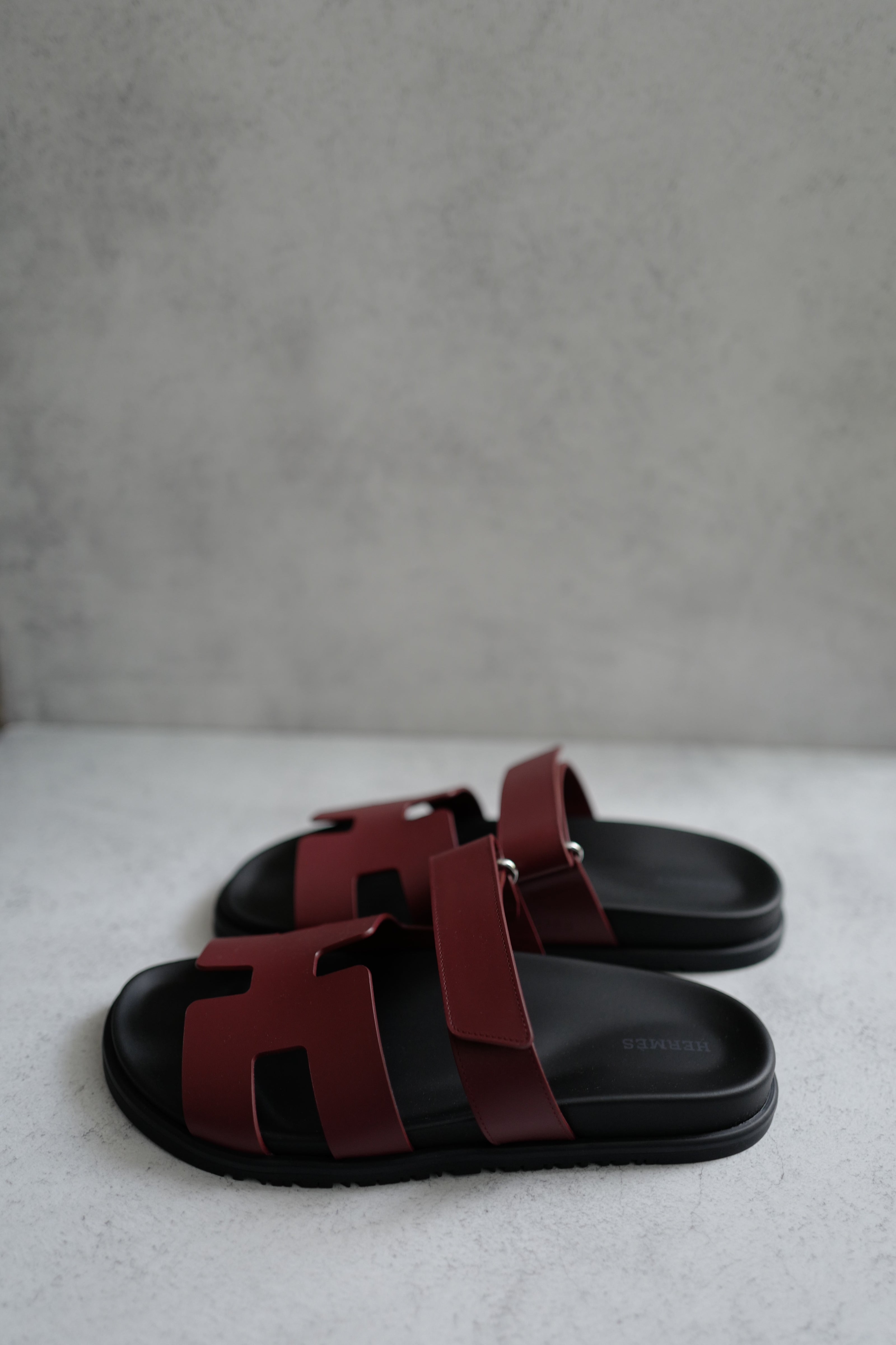BNIB Hermès Chypre Sandals Rouge H Calfskin Leather Size 39