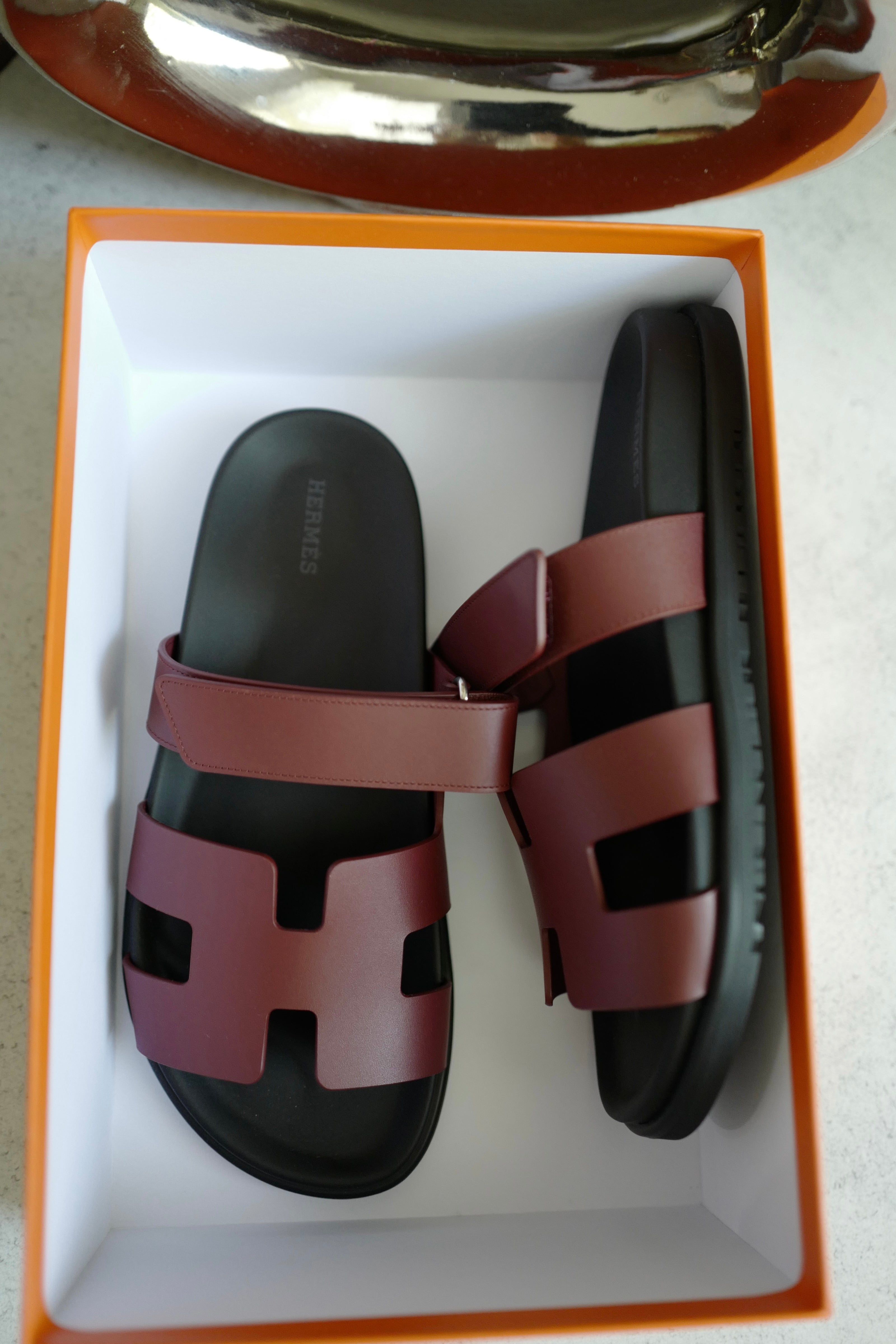 BNIB Hermès Chypre Sandals Rouge H Calfskin Leather Size 39