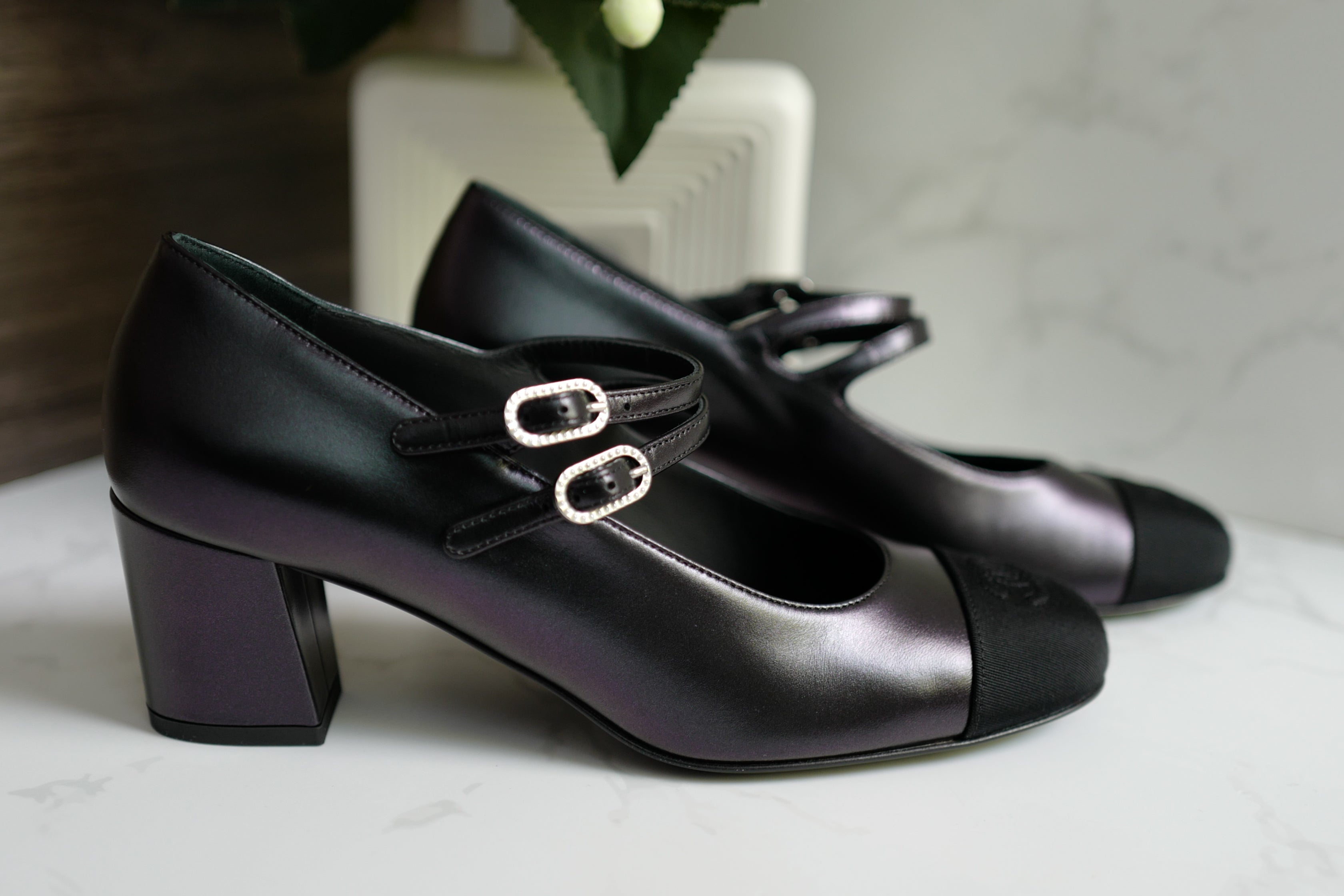BNIB Chanel 24S Mary Jane Heels In Black Leather size 38.5 $1350