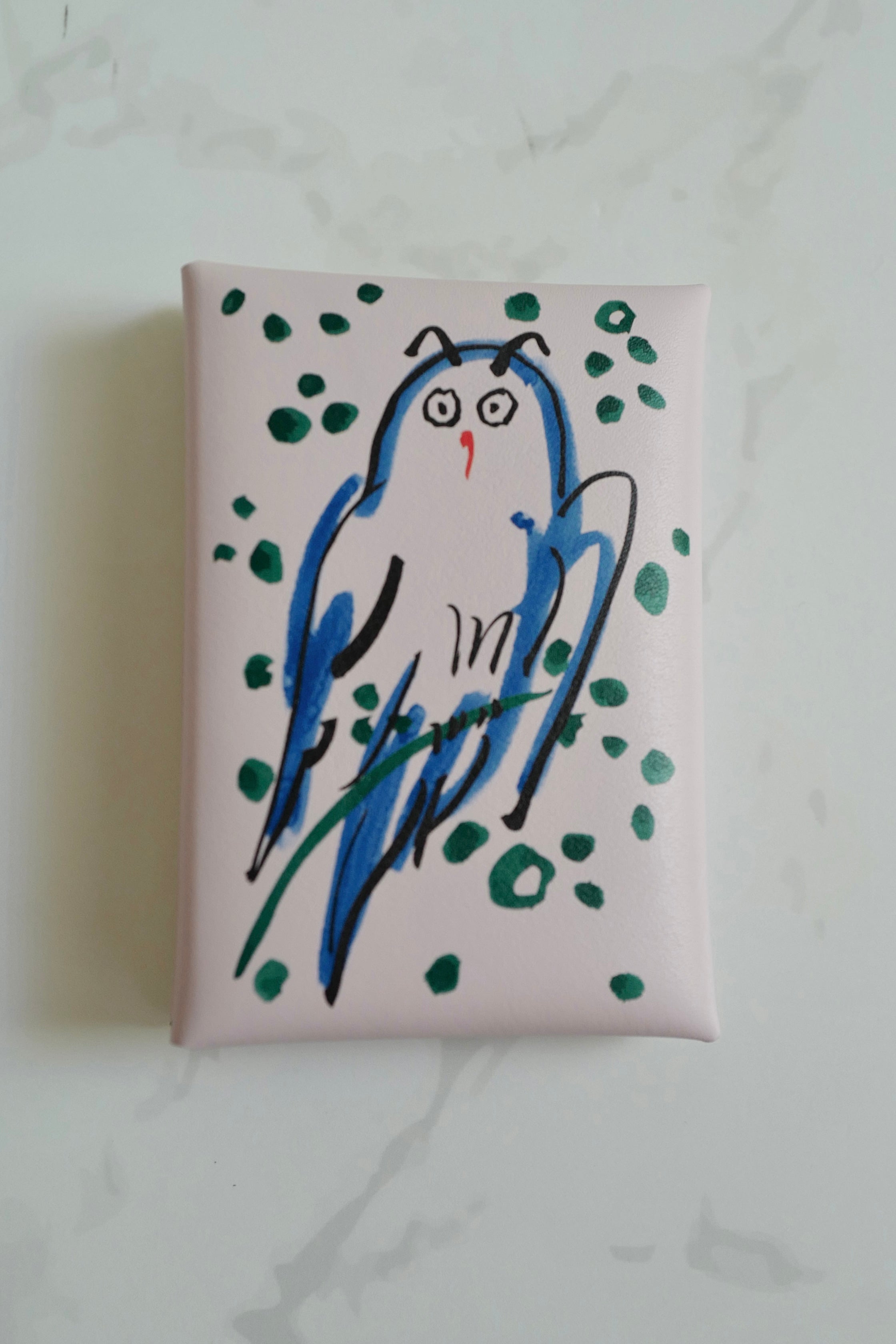 BNIB Hermes Calvi Duo in Spring Owl Veau Swift Card Holder PHW