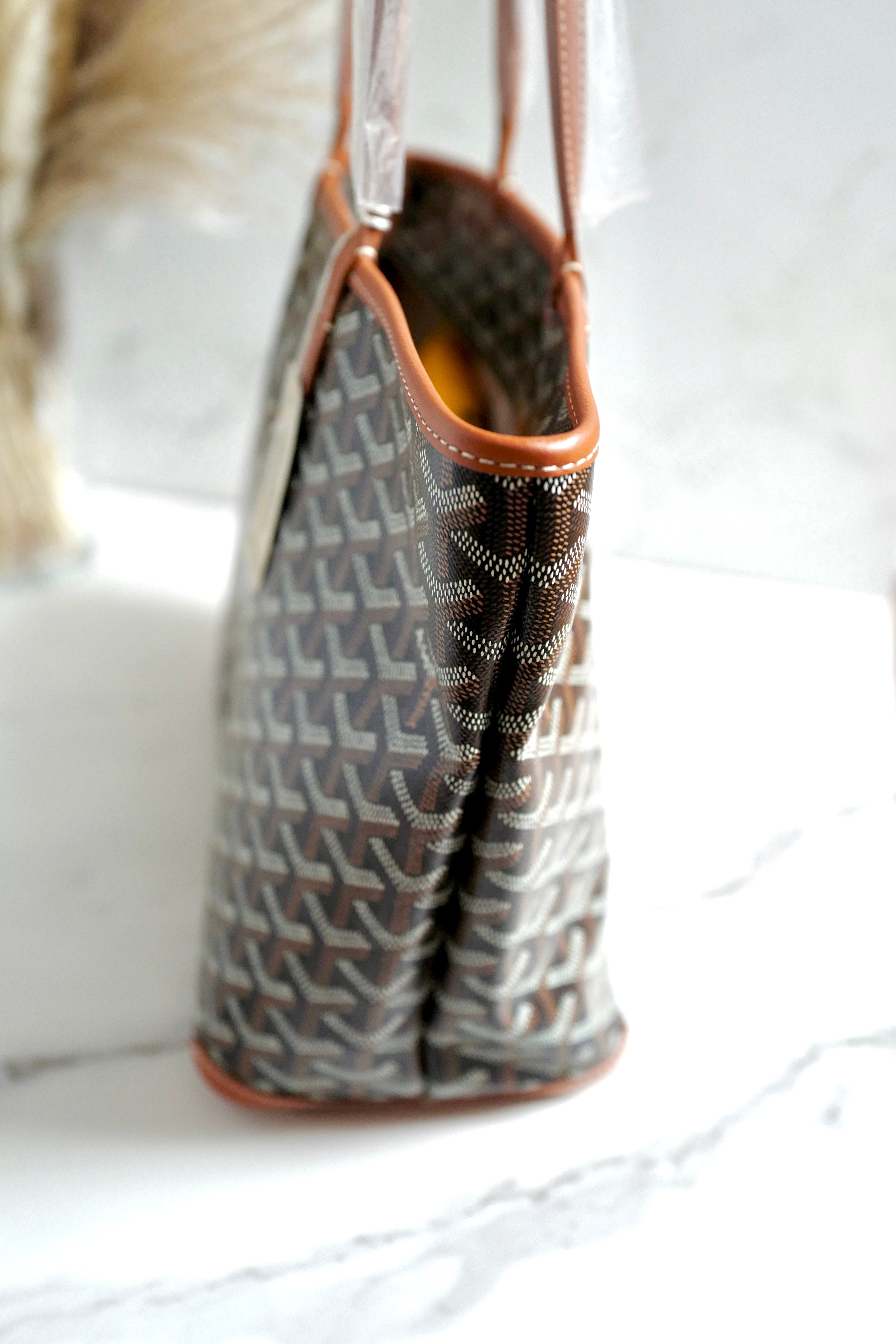 NEW Goyard Artois PM Bag in Black & Tan with Palladium HW