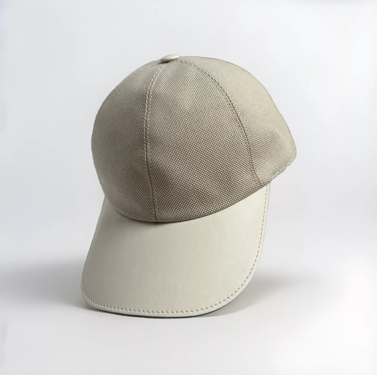 NEW Hermes Tess Kelly Buckle Plein Air cap Dessert/Nata Size 57 Leathe