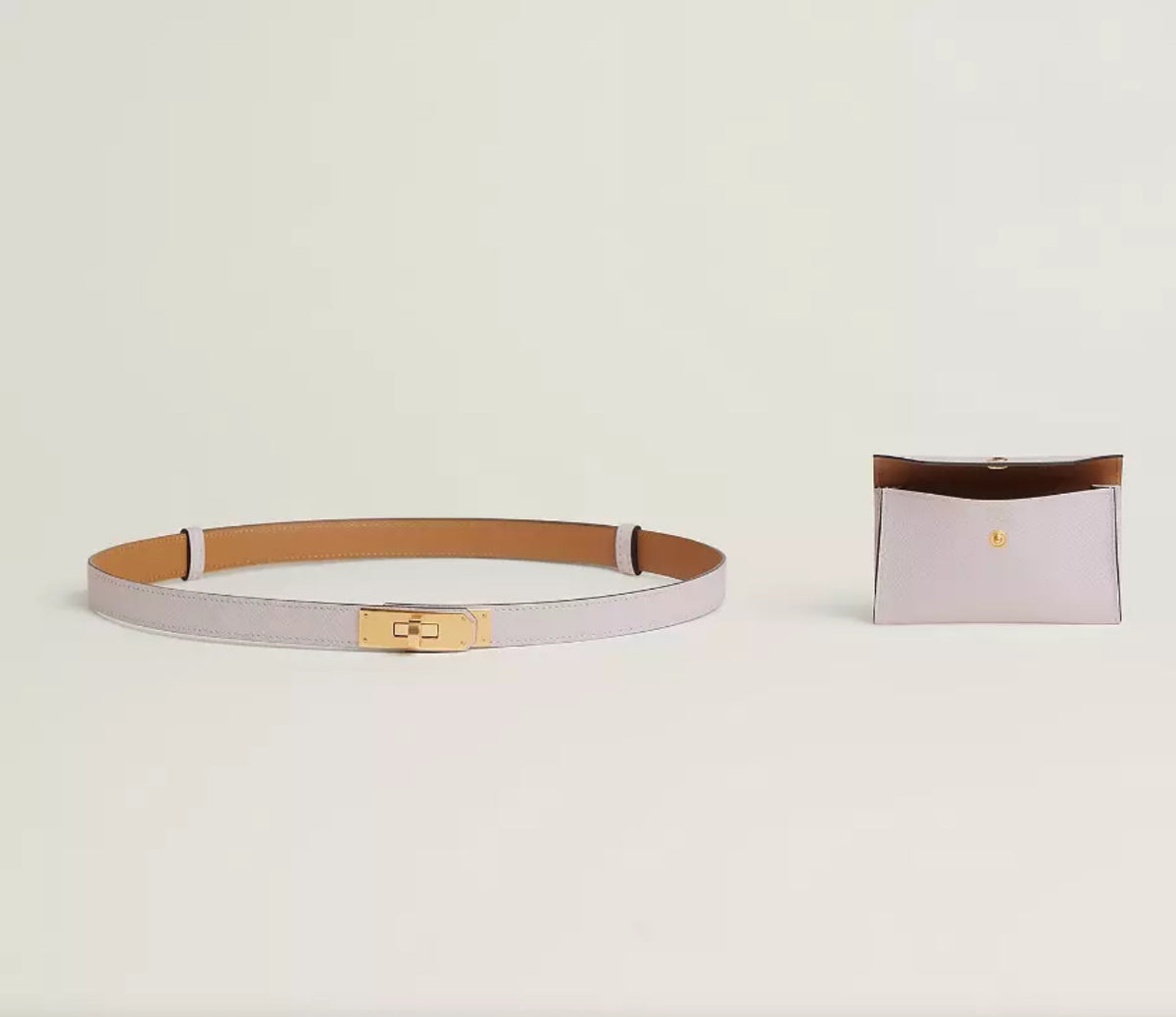 Hermes kelly pocket belt Mauve Pale Hermes Epsom Kelly Belt Mauve Pale 1894389 – FASHIONPHILE main image 4