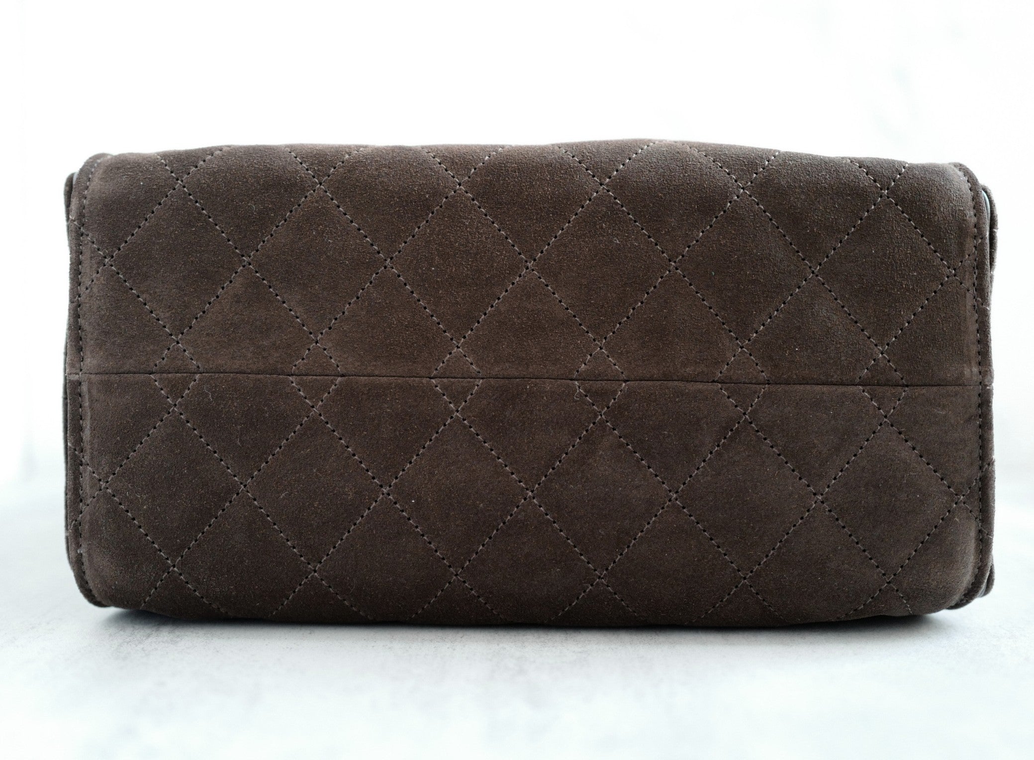 Chanel 25K Small Hobo Bag Dark Brown Suede with Gold Hardware